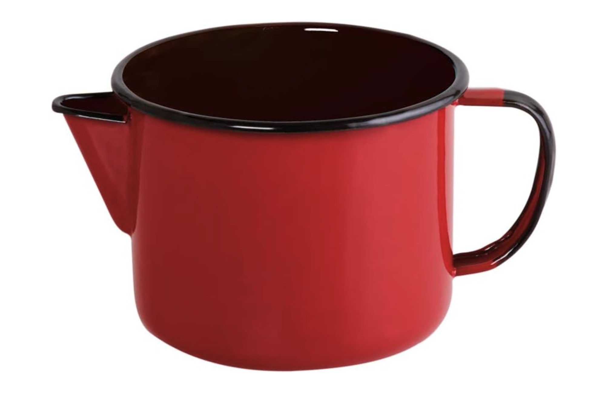 Caneca de esmalte vermelha