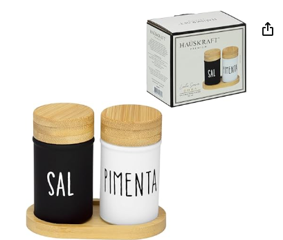 Pimenteiro + saleiro vidro
