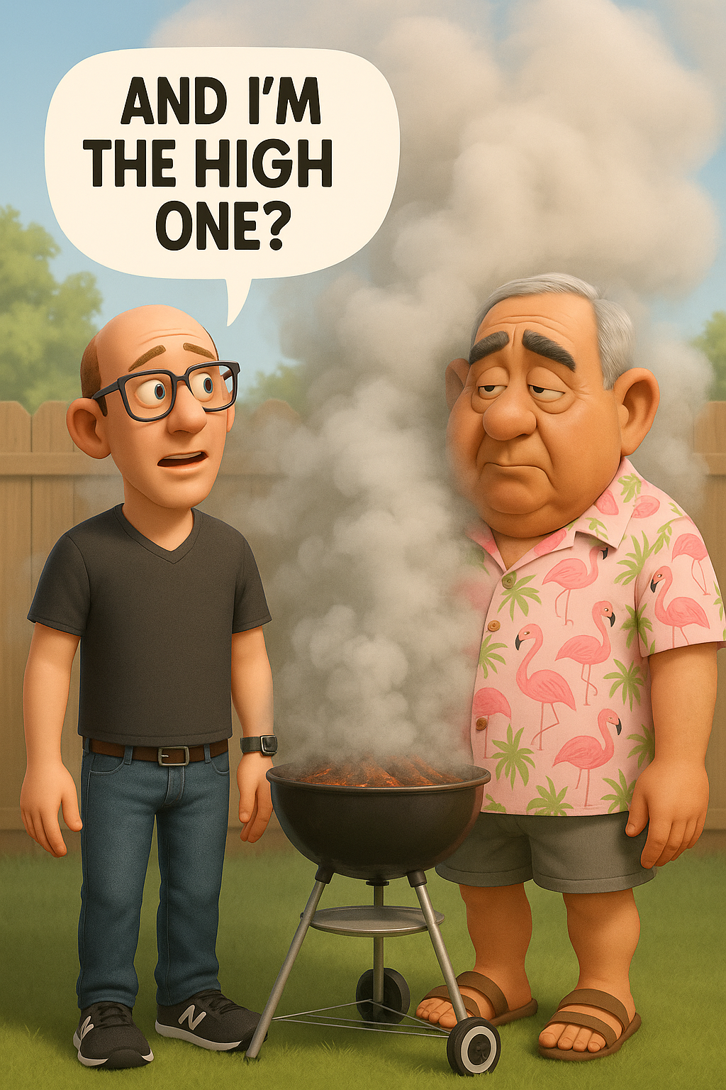 David and Roger at a BBQ