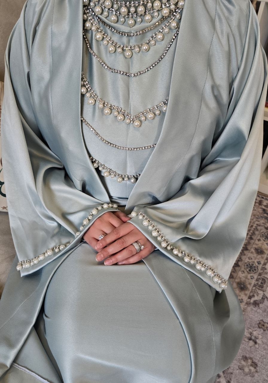 Embellished Satin Abaya