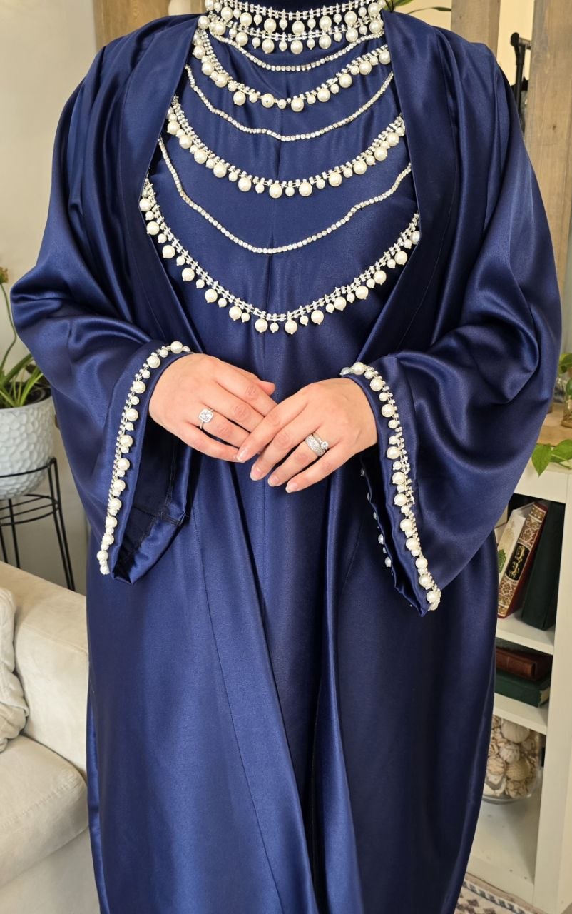 Embellished Satin Abaya