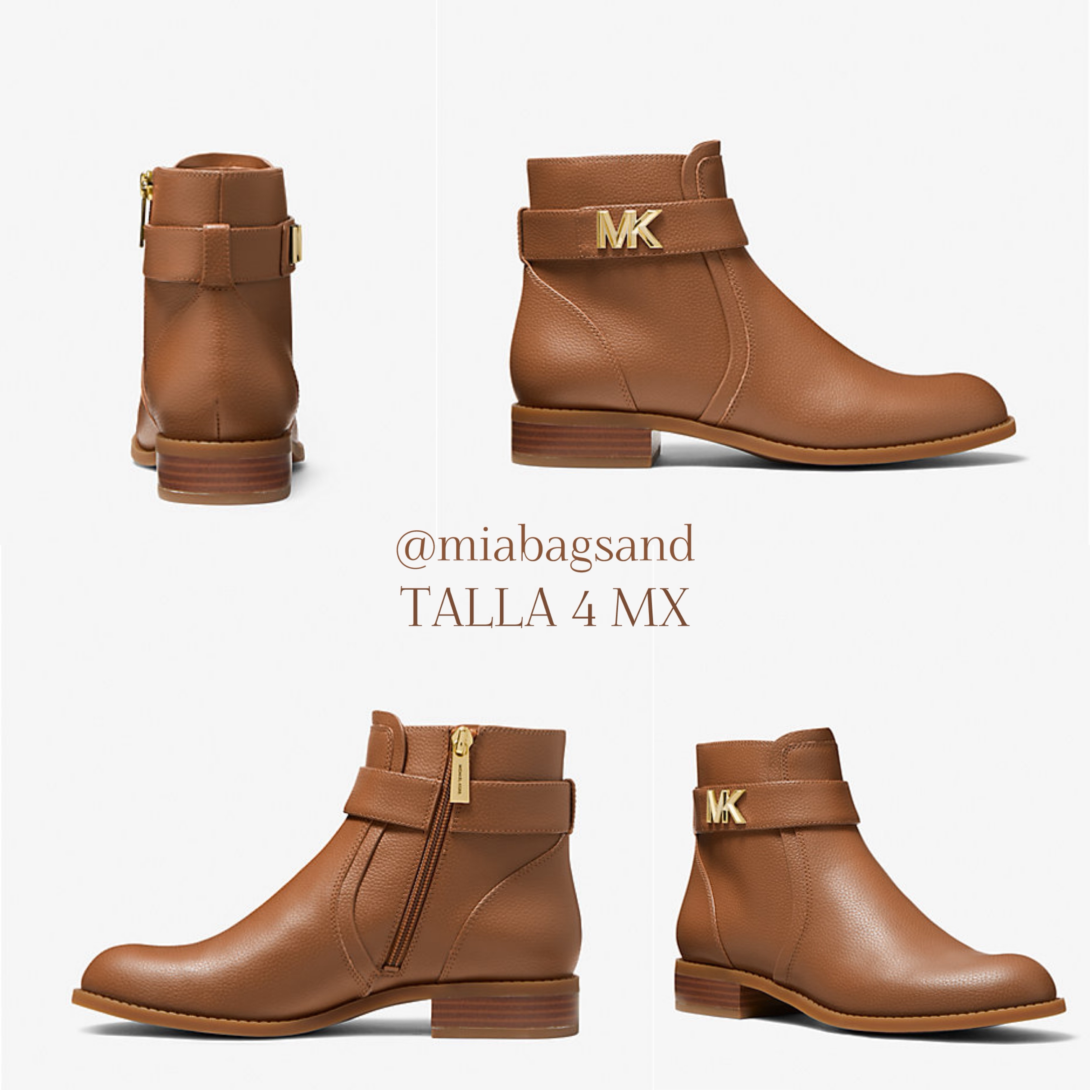 Botines de piel color camel