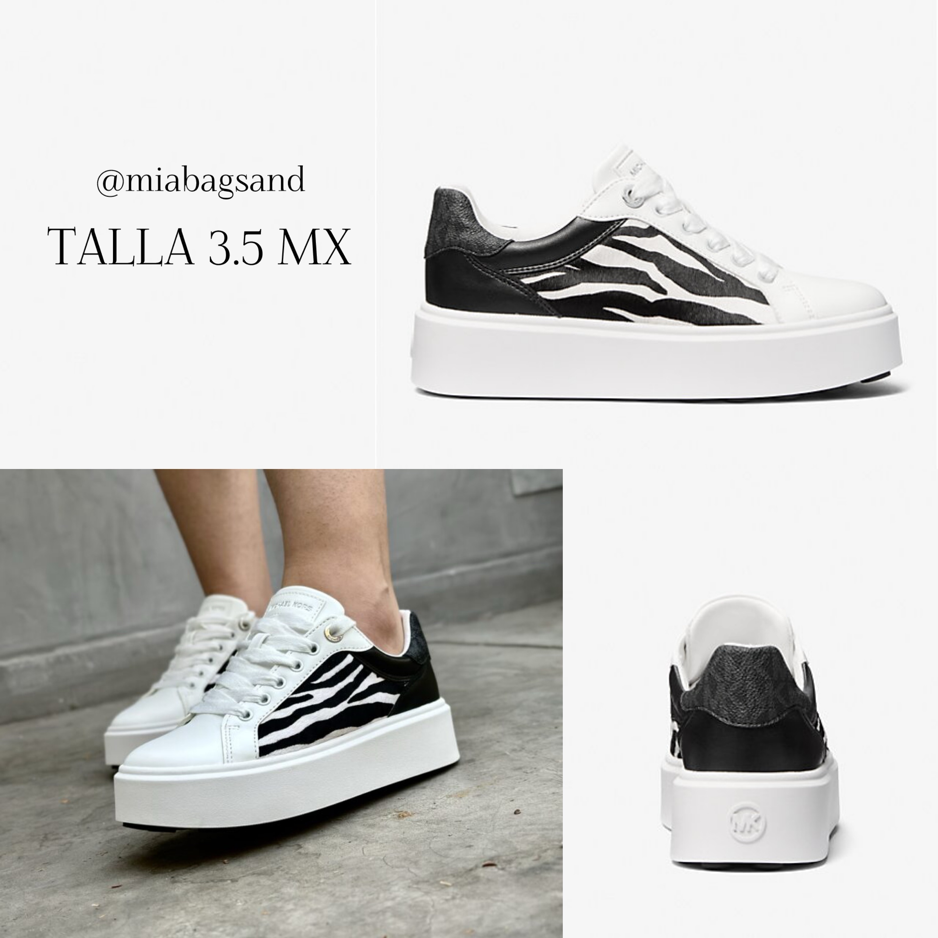 Tenis de plataforma zebra 