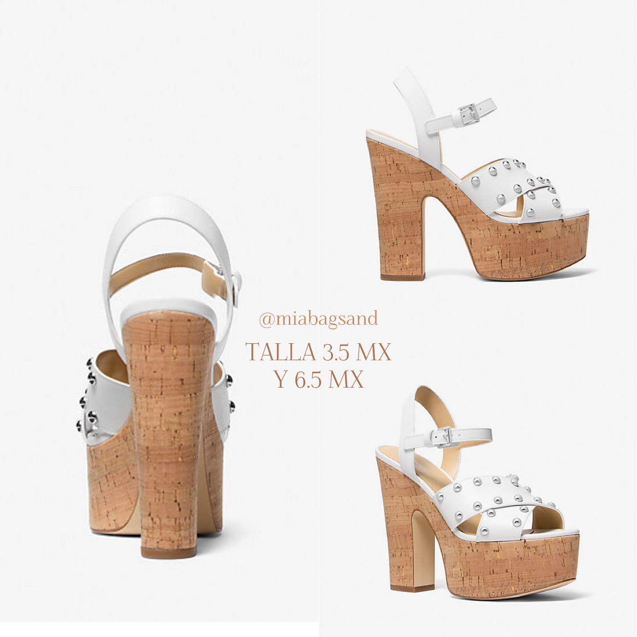 Sandalias corcho de plataforma blancas