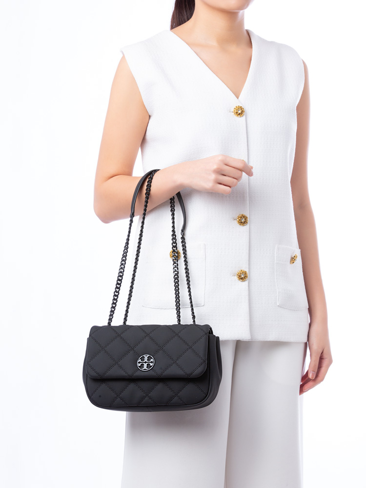 Bolsa acolchada negra Tory Burch