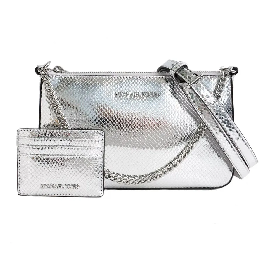 Bolsa plateada + tarjetero