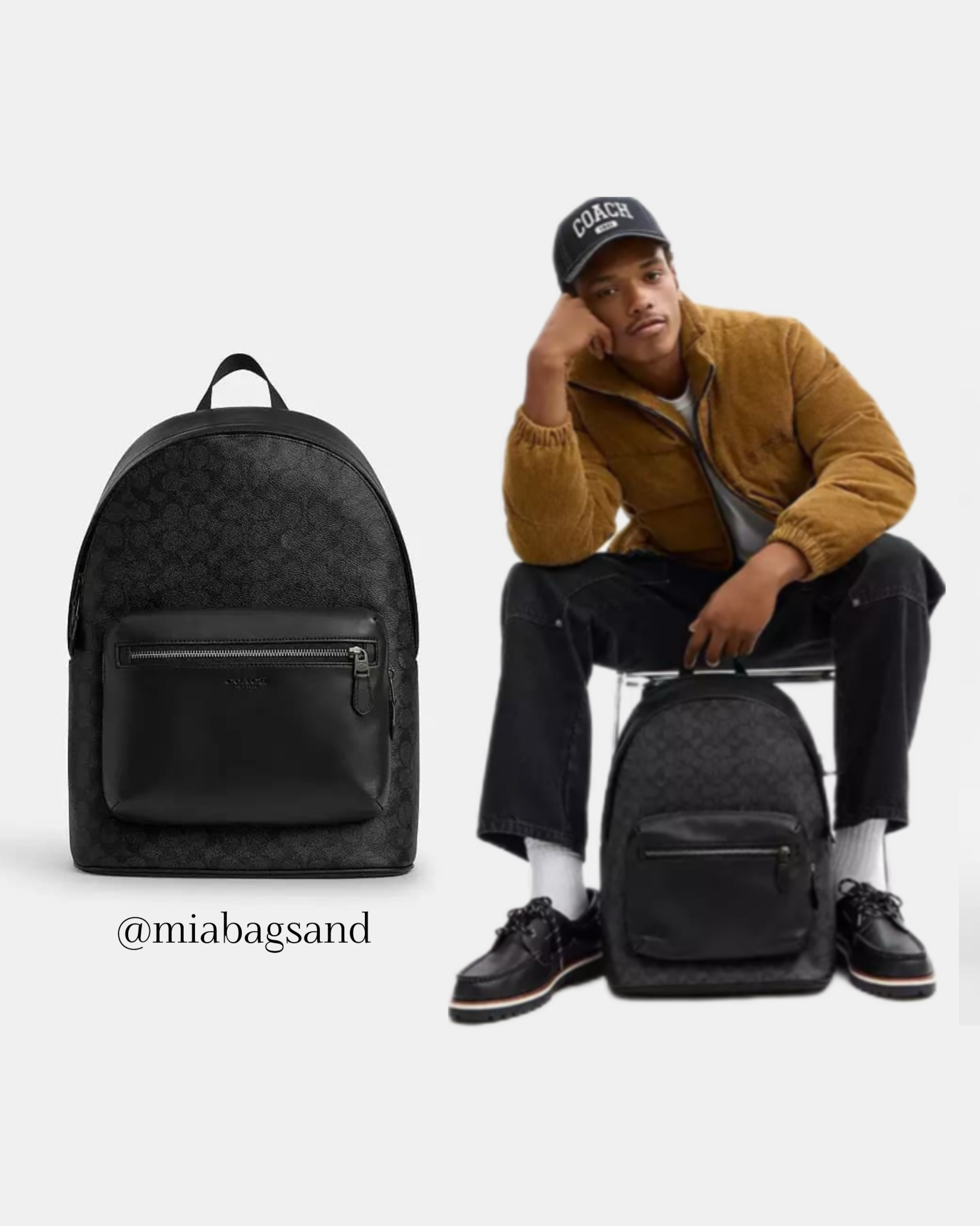 Mochila Coach negra con monogram