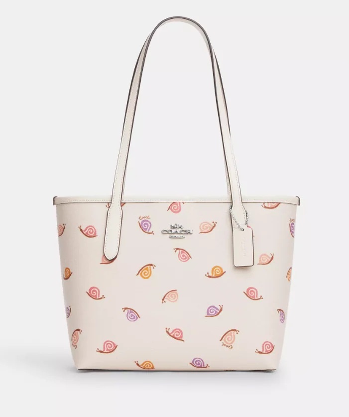 Mini tote con estampado de caracoles