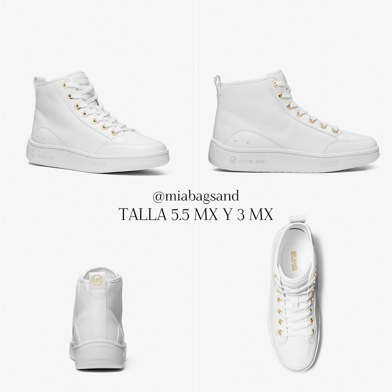 Tenis botita blancos de piel