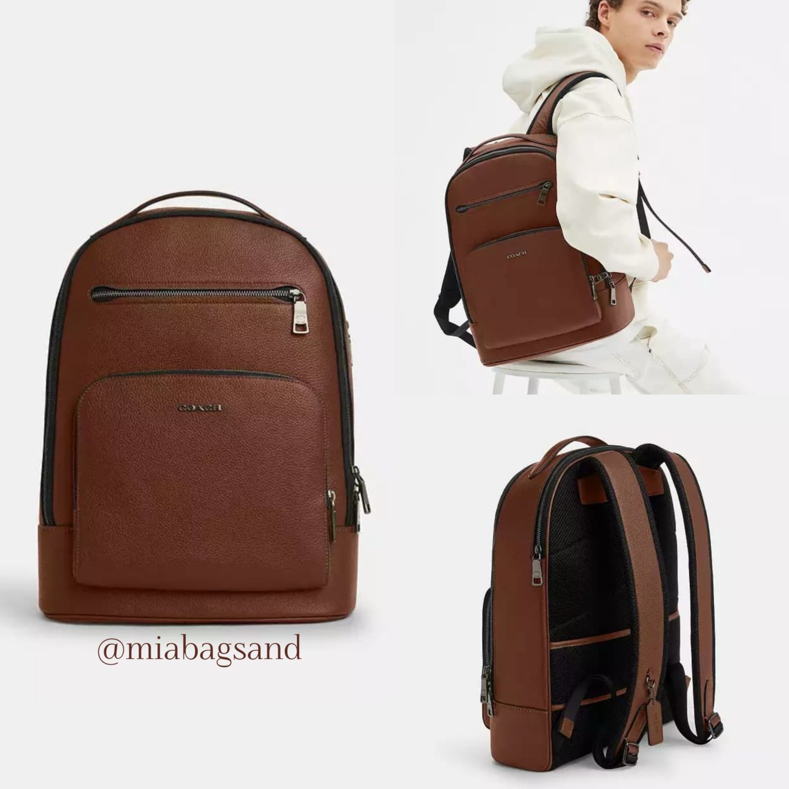 Mochila COACH de piel café