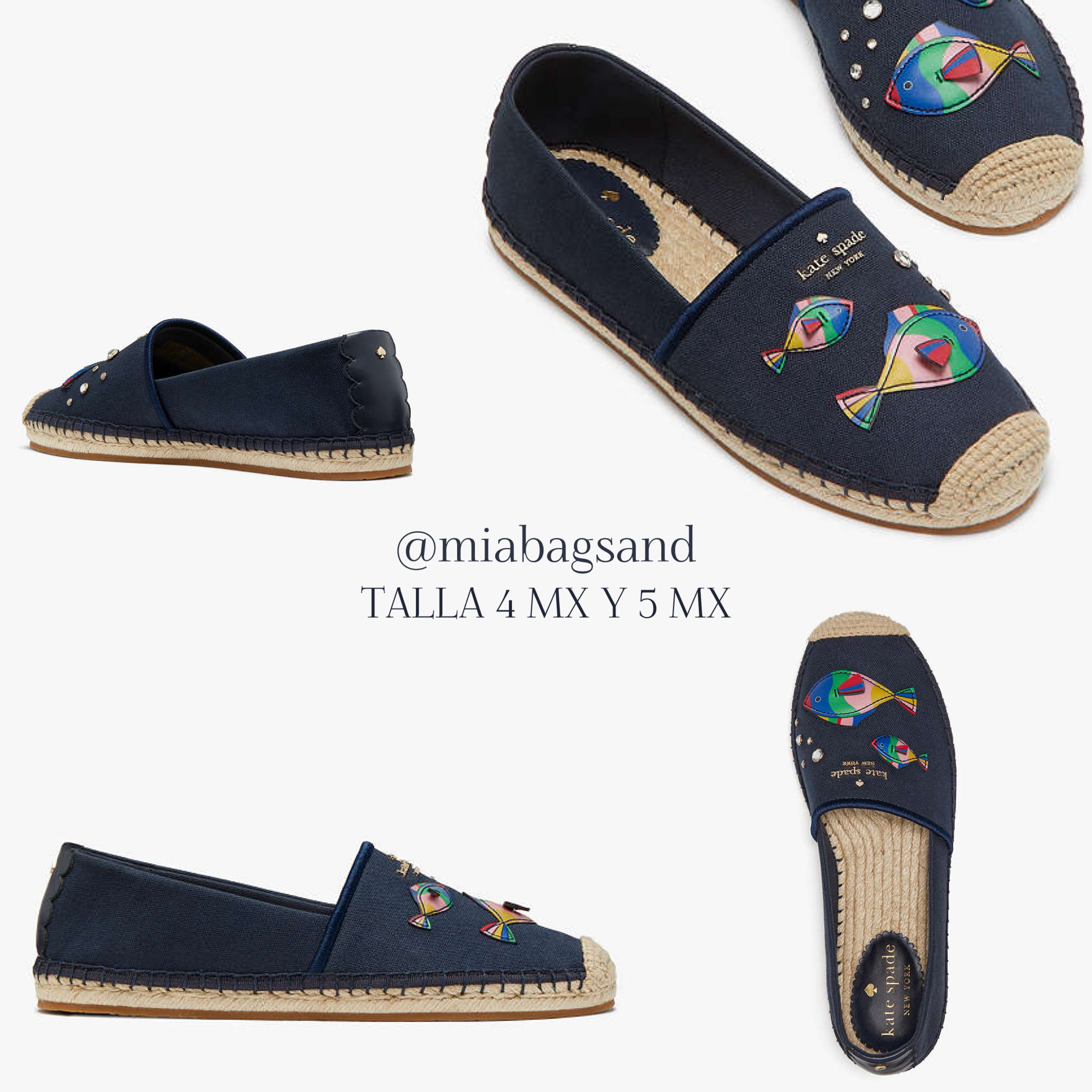 Alpargata azul con peces