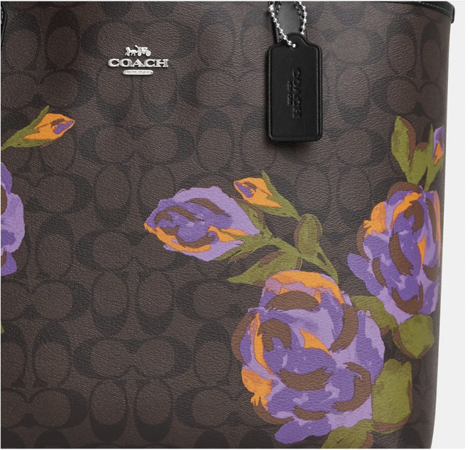 Tote estampado floral con monogram