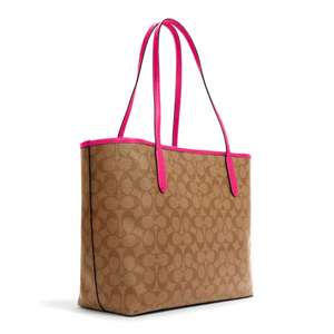 Tote monogram con detalles rosas