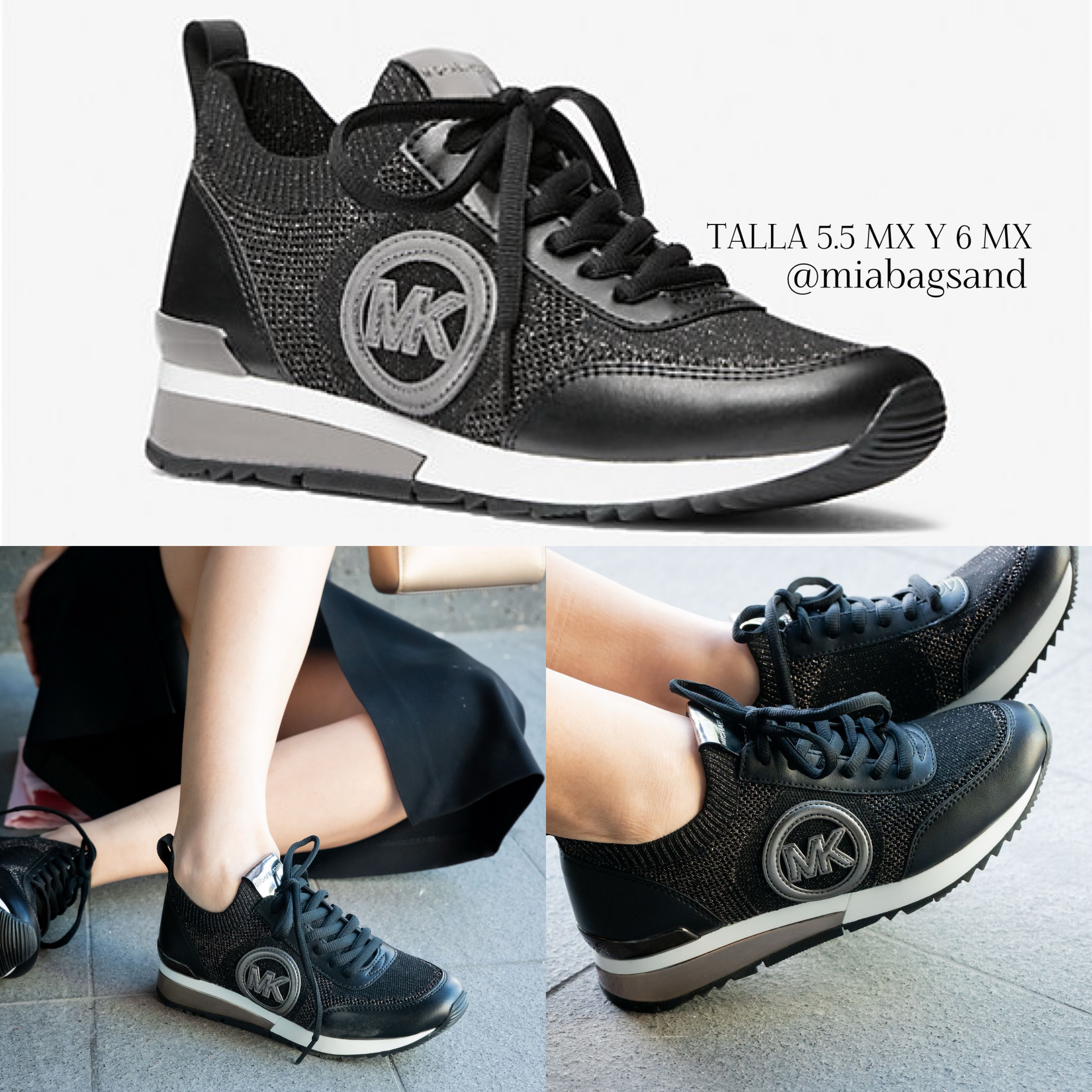 Tenis negros de tela