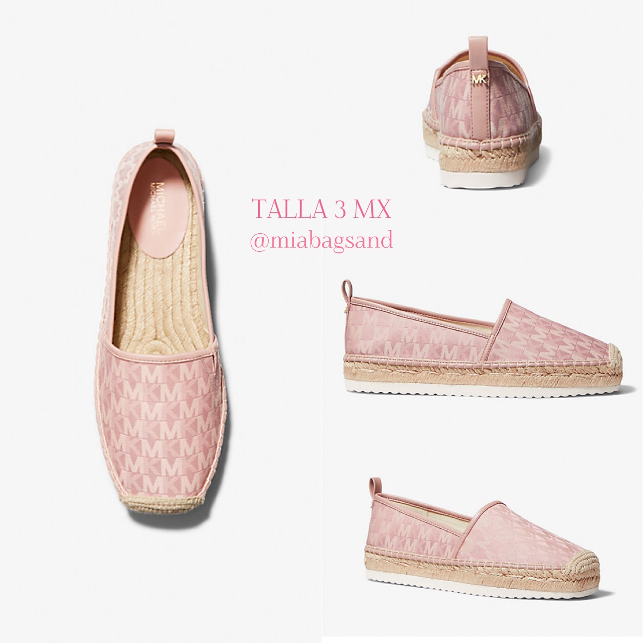 Alpargatas rosa tenue con monogram