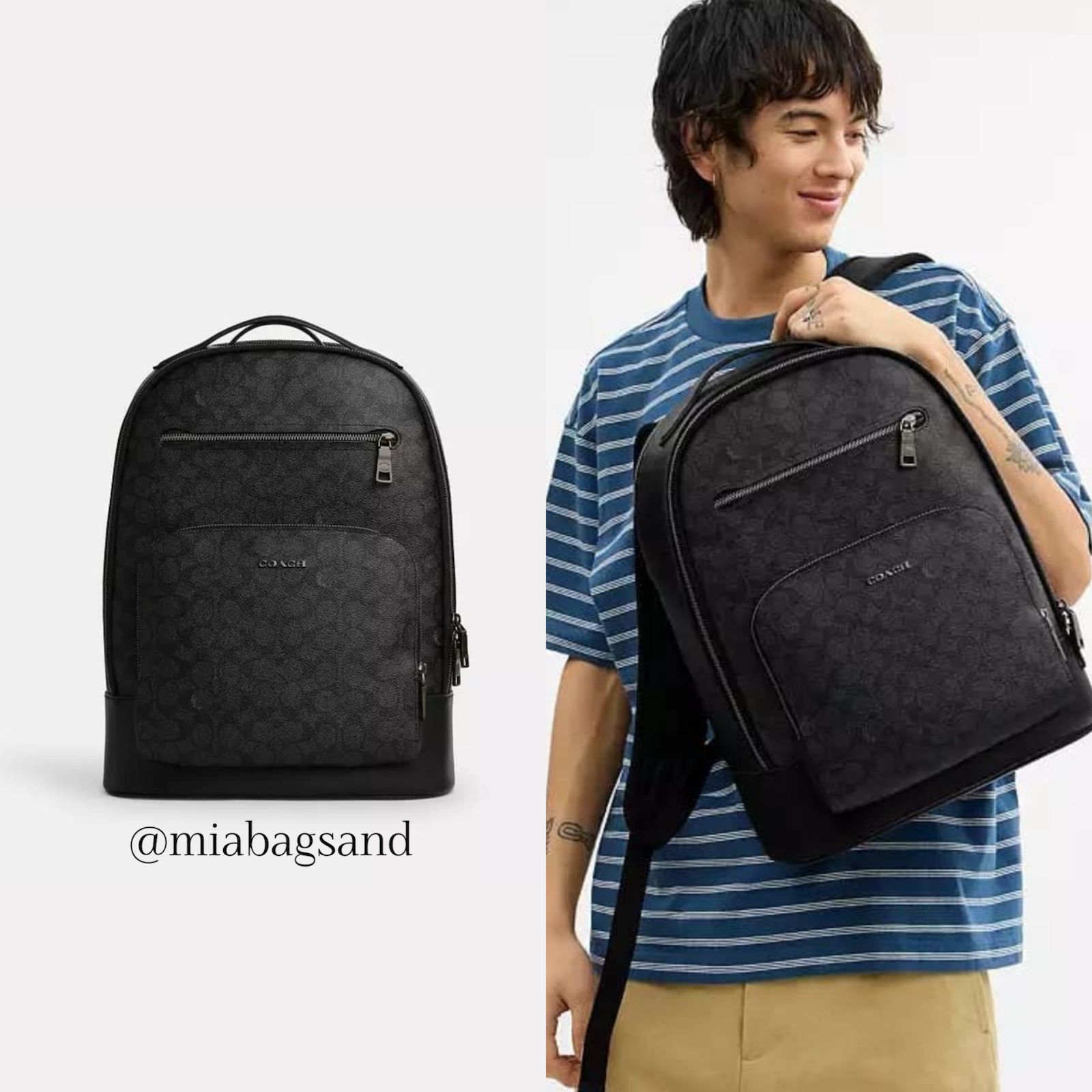 Mochila Coach Negra monogram