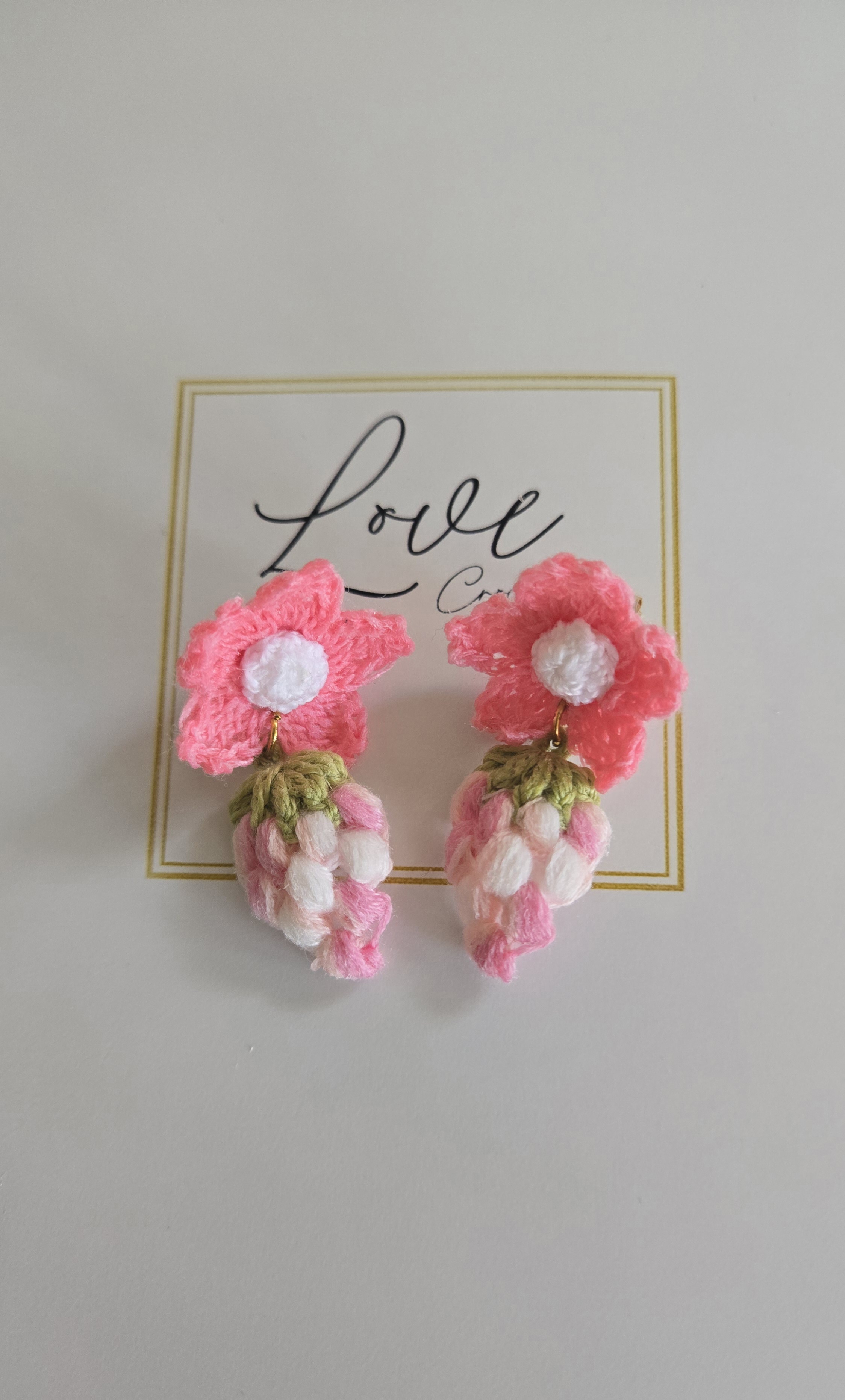 Handmade Floral Strawberry Earrings
