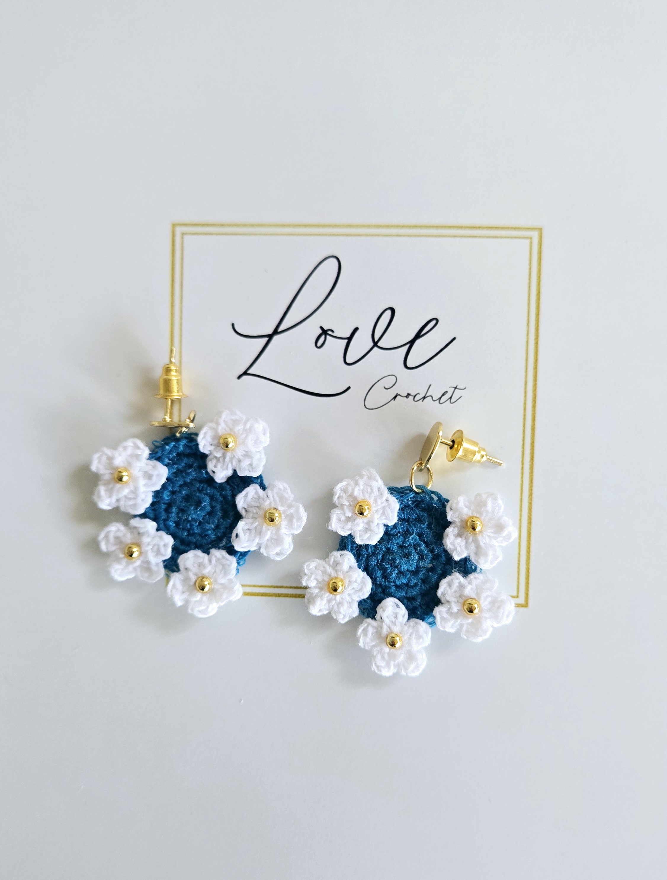 Handmade Crochet 5 Flower Earrings