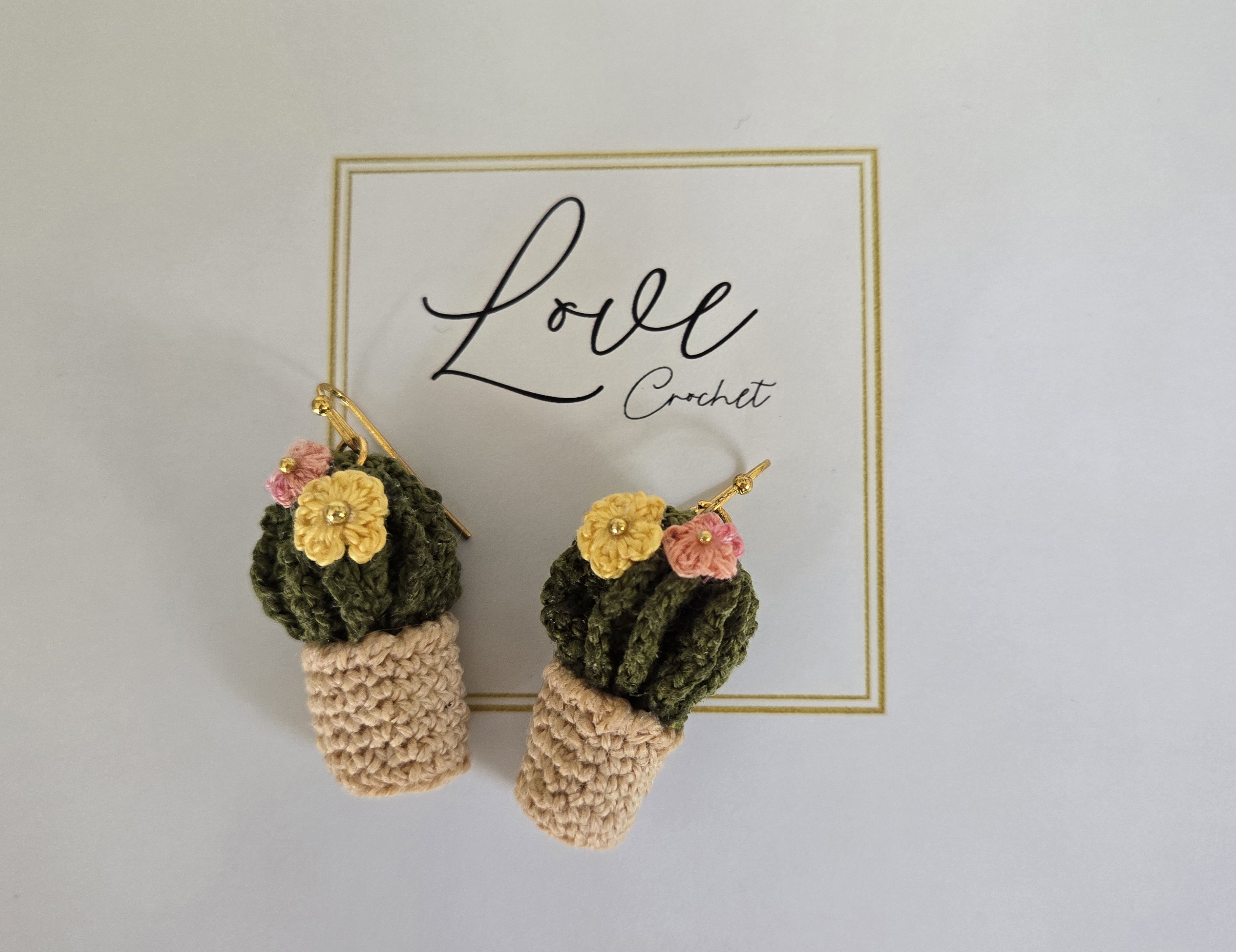 Crochet Cactus Earrings