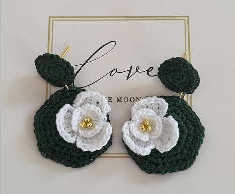 Handmade Crochet Flower Earrings