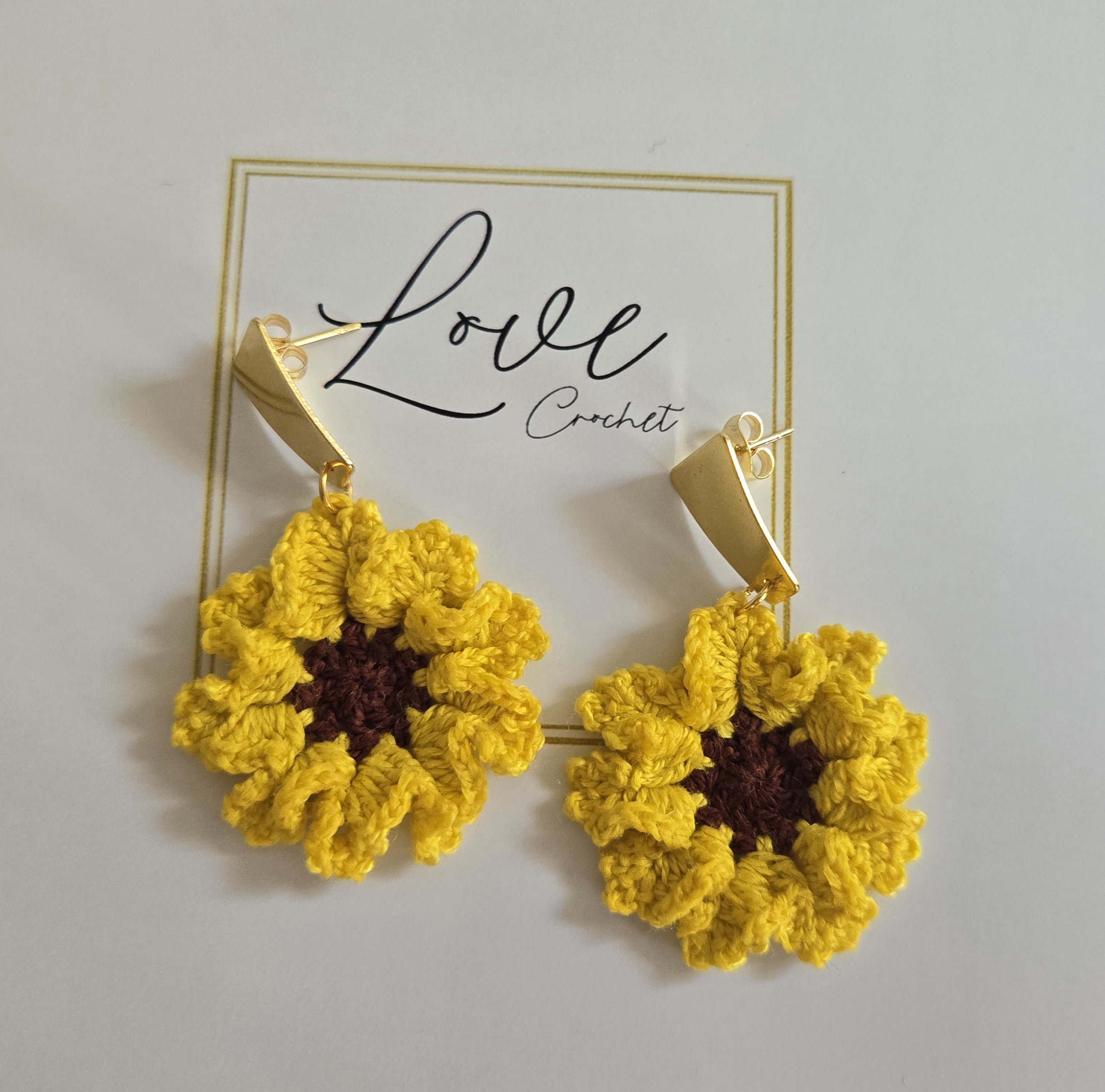 Sunflower Crochet Earrings