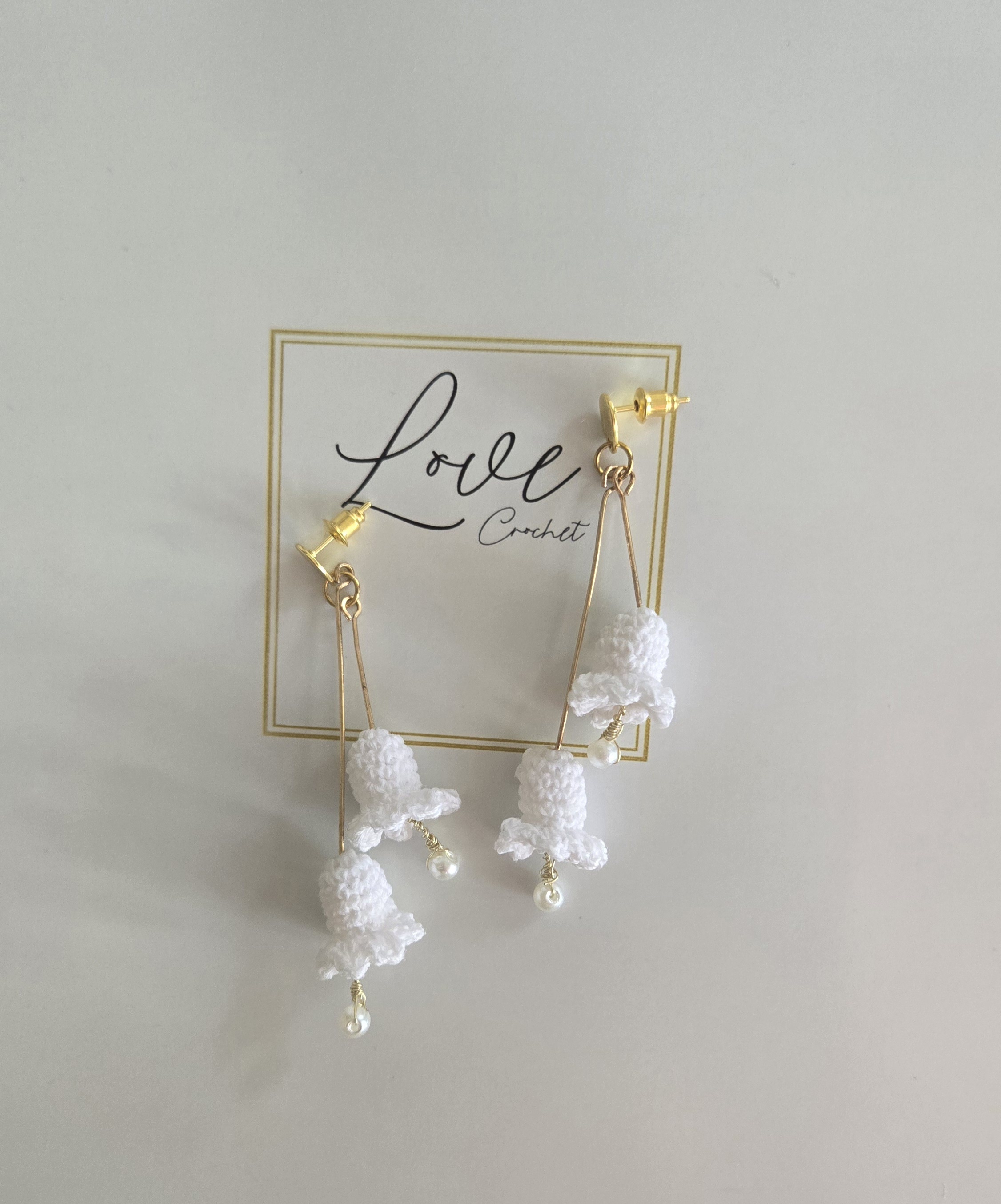 Handmade Crochet Bell Flower Earrings