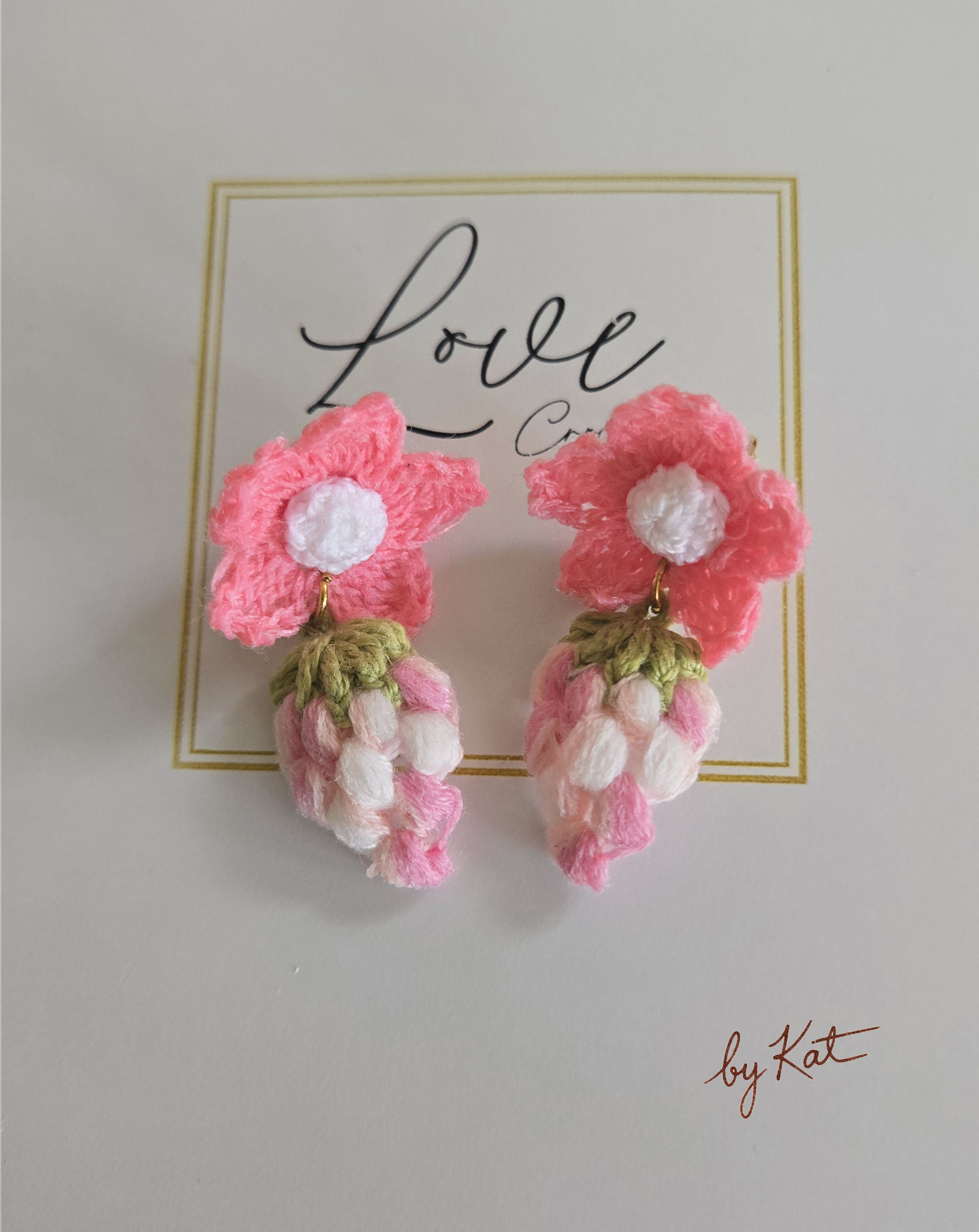 Handmade Floral Strawberry Earrings