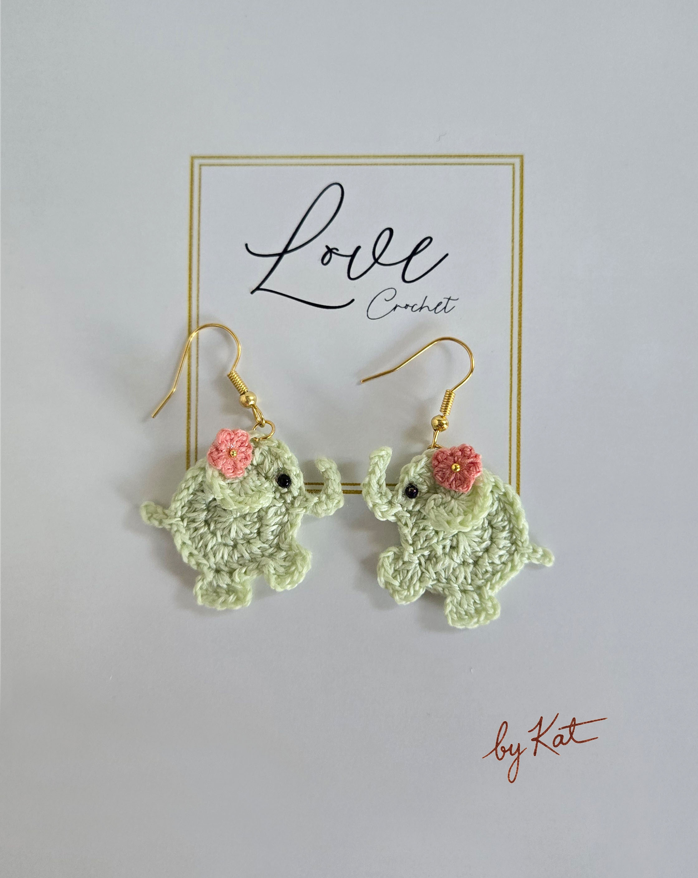 Crochet Elephant Earrings