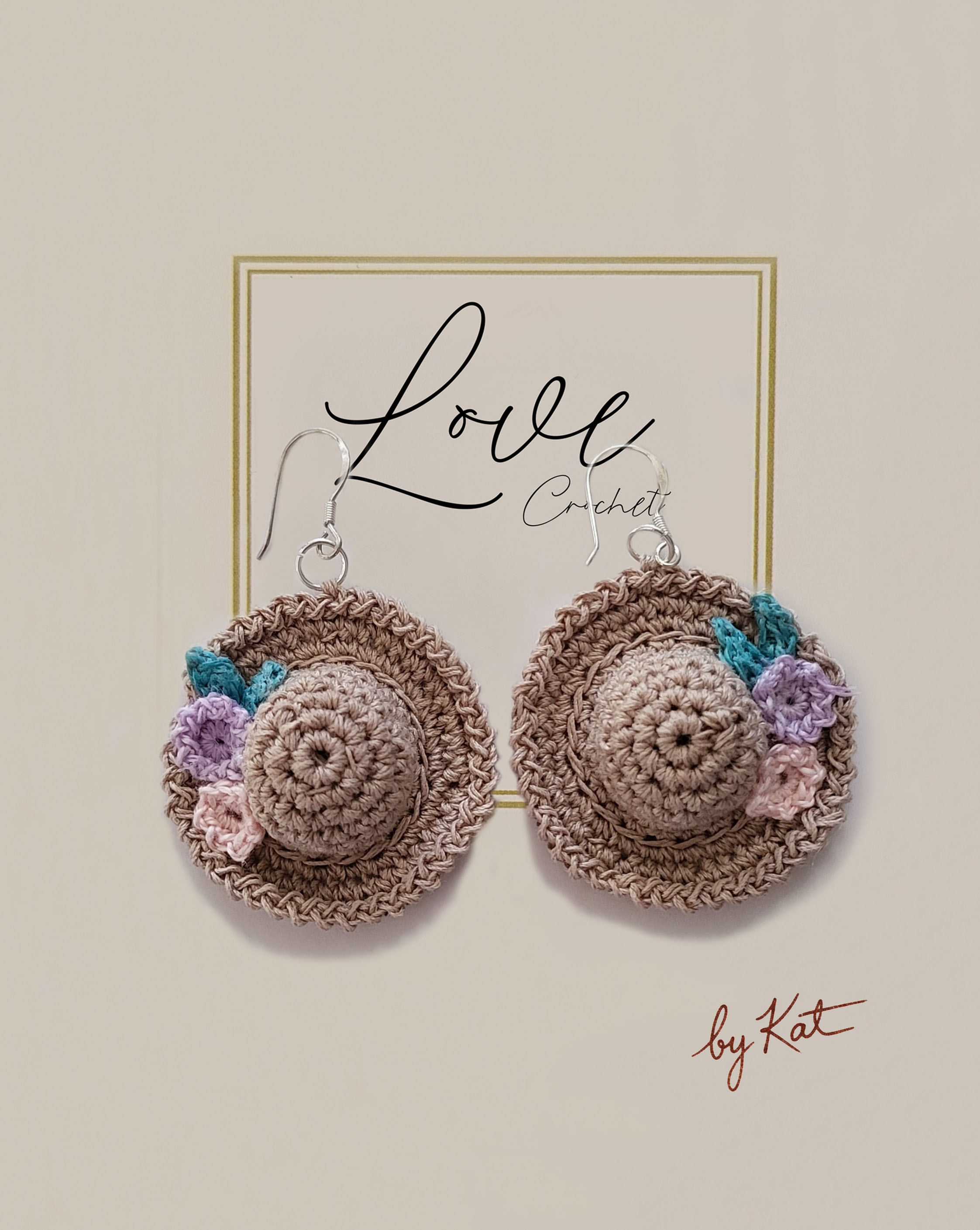 Handmade Crochet Hat Earrings