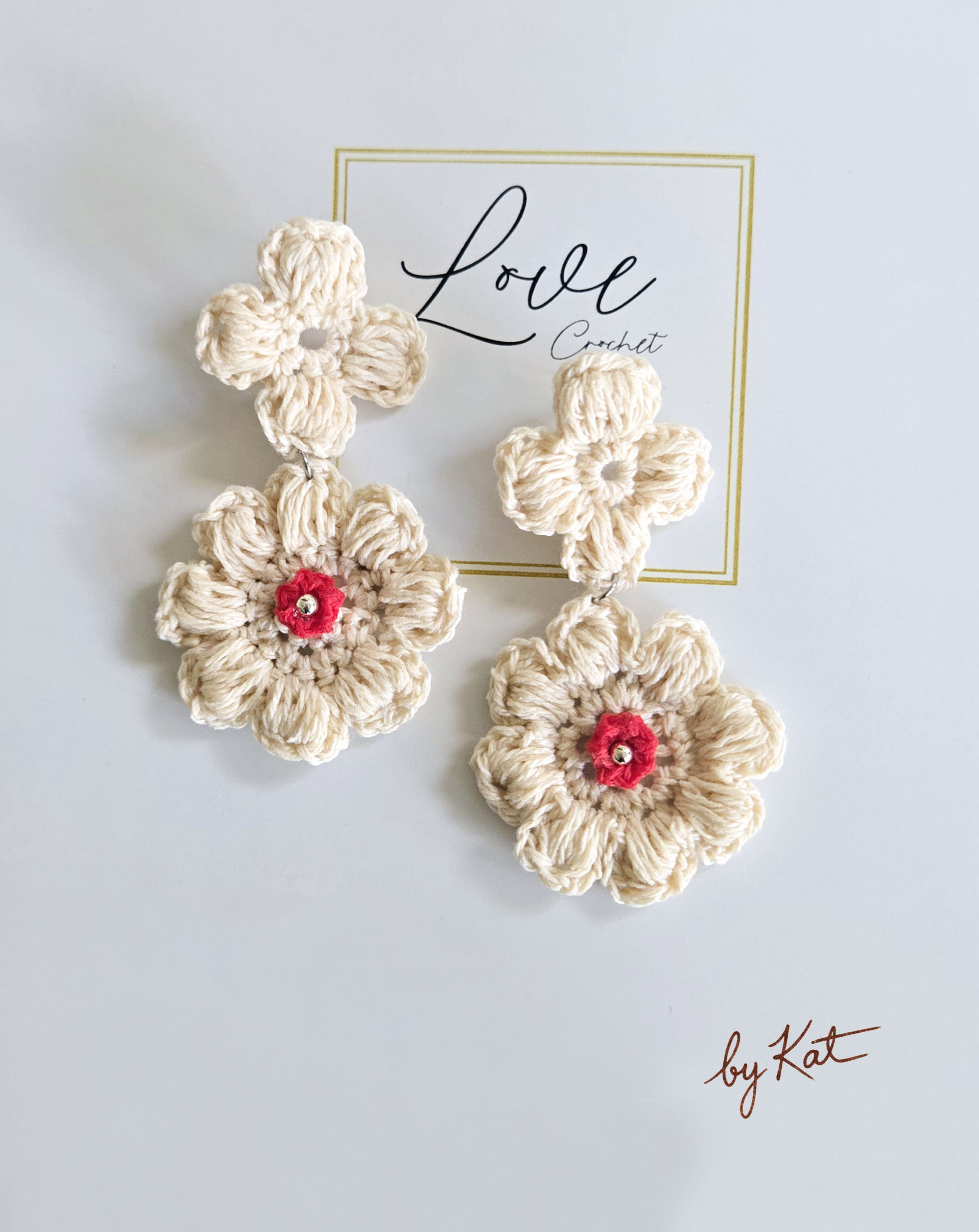 Handmade Crochet Flower Earrings