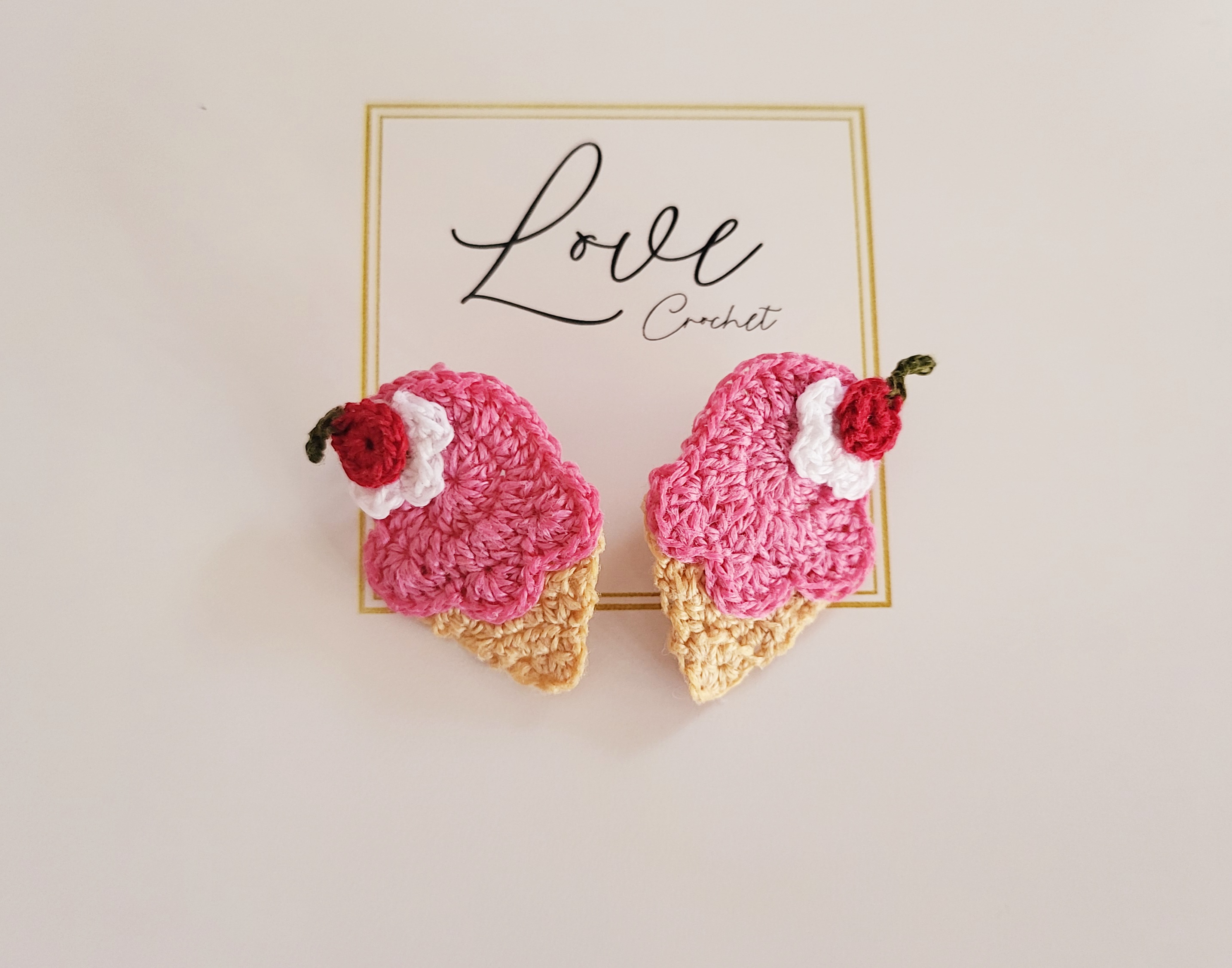 Crochet Ice Cream Earrings
