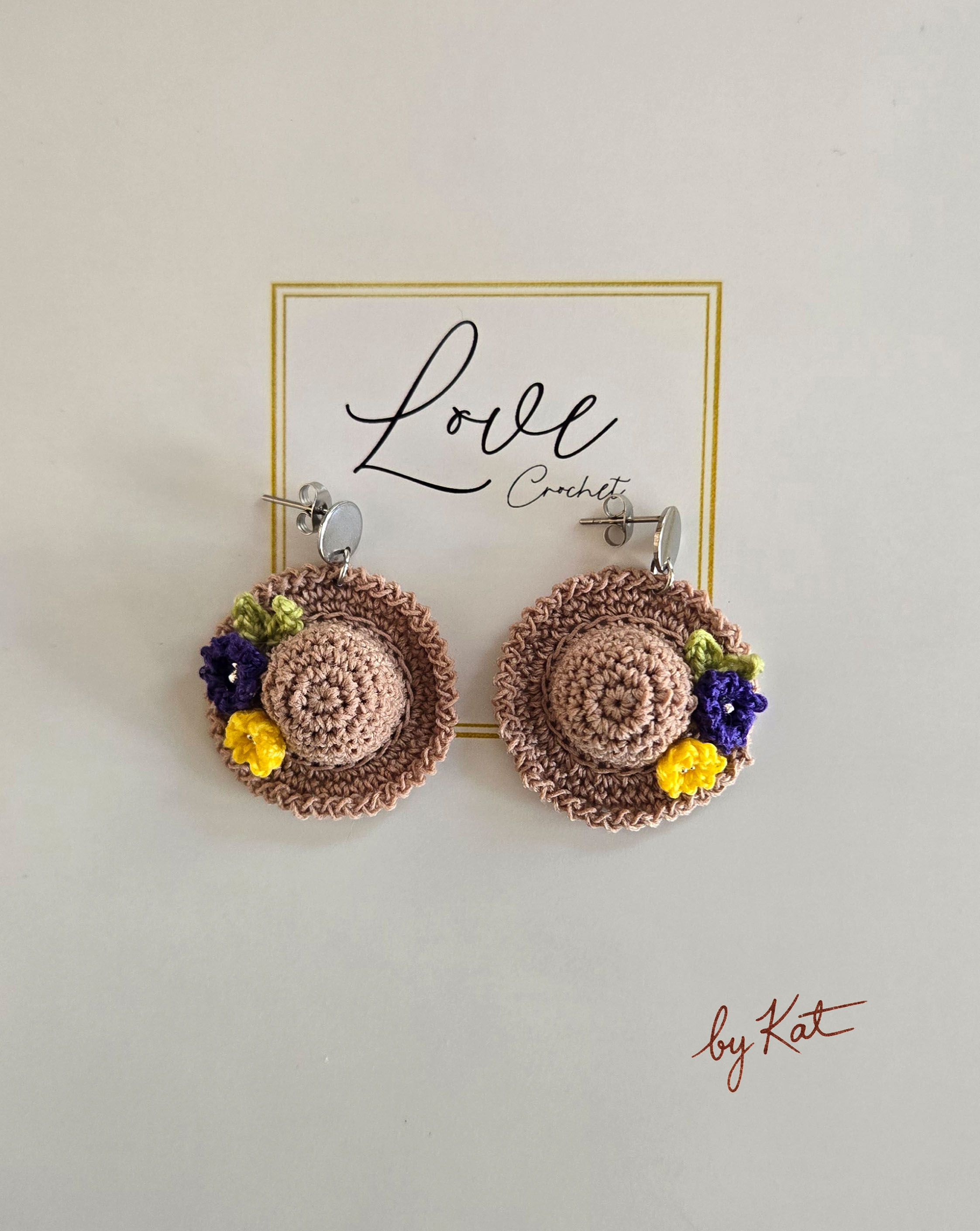 Handmade Crochet Hat Earrings