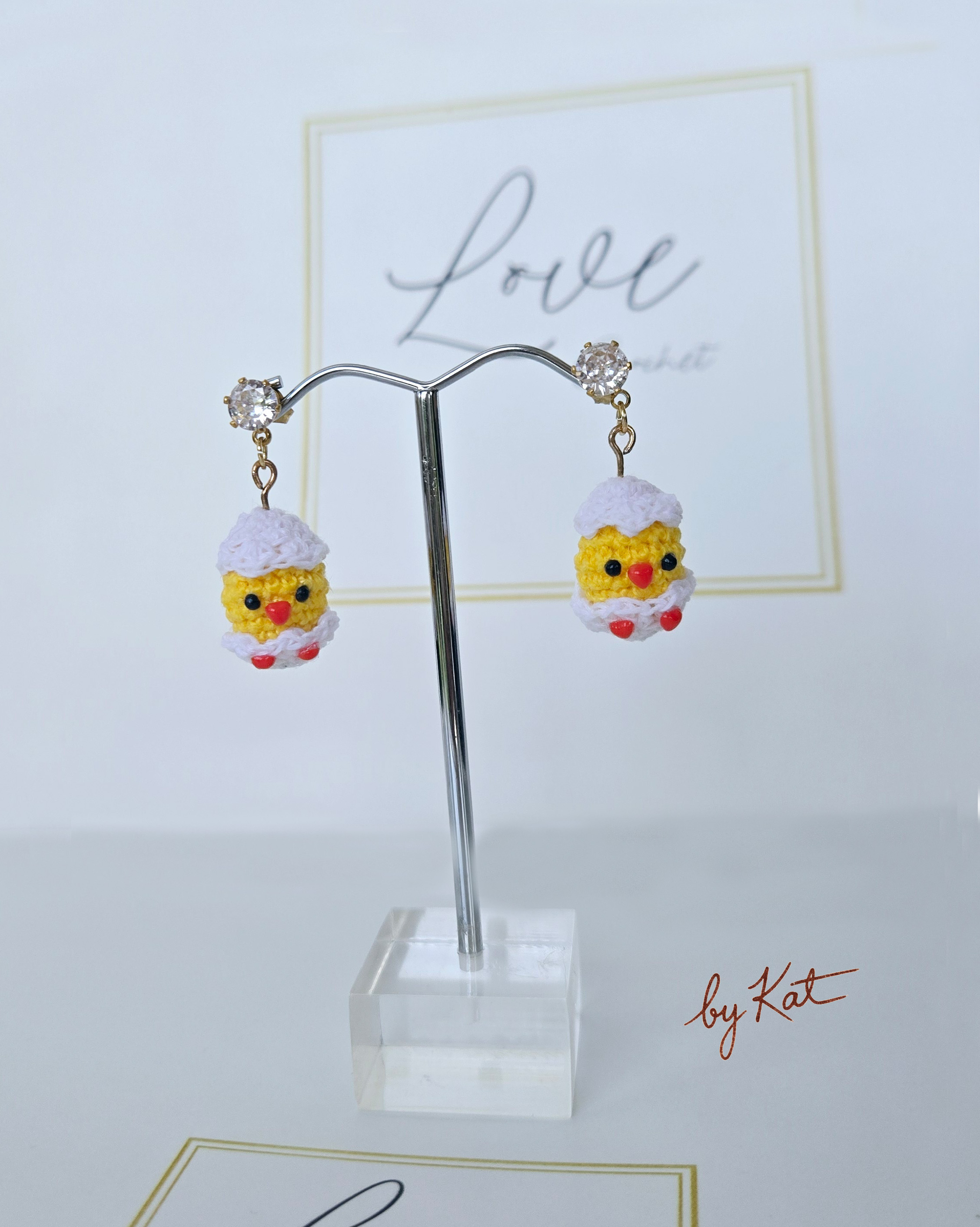 Cute Chicks in Eggshell Earrings