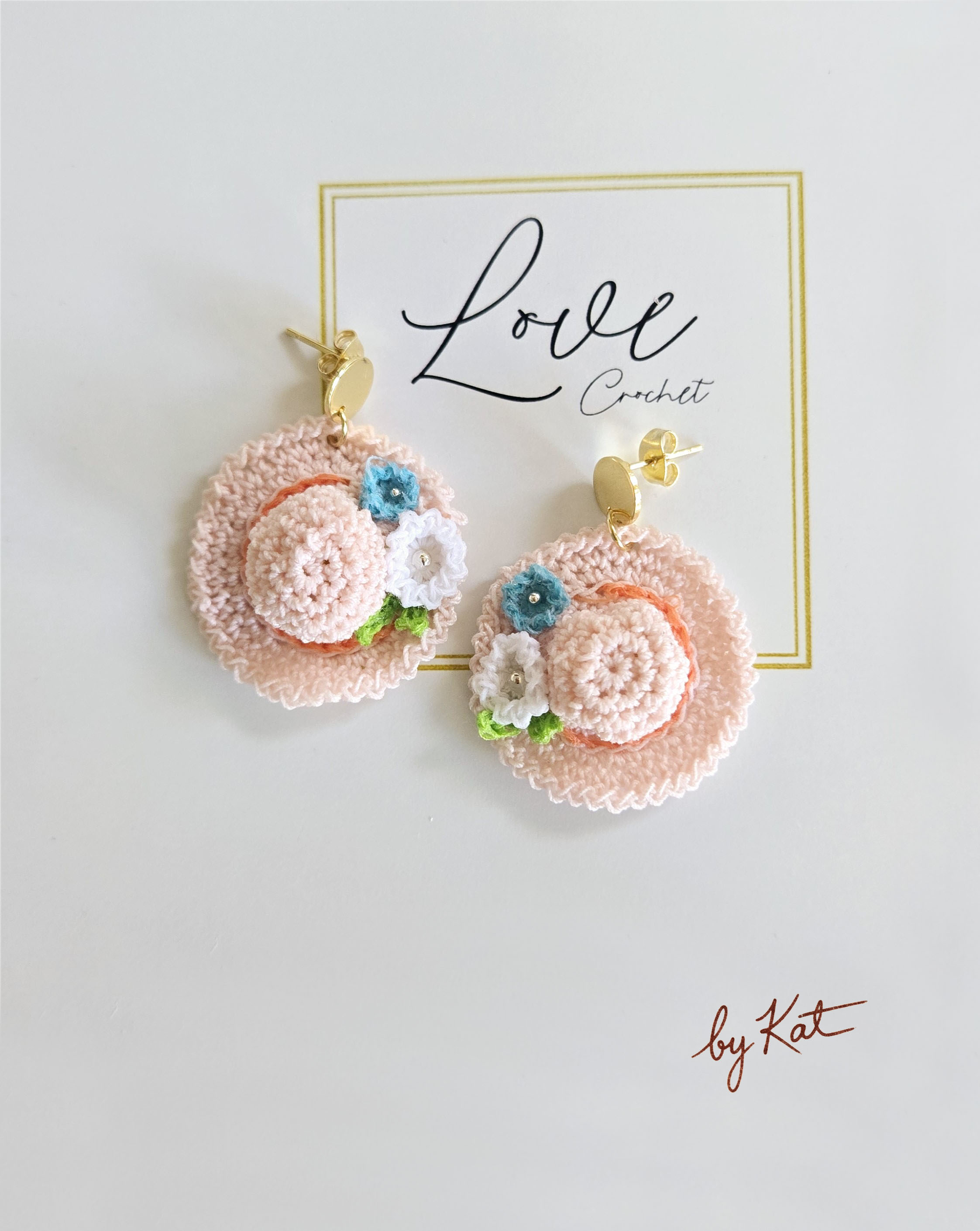 Handmade Crochet Hat Earrings