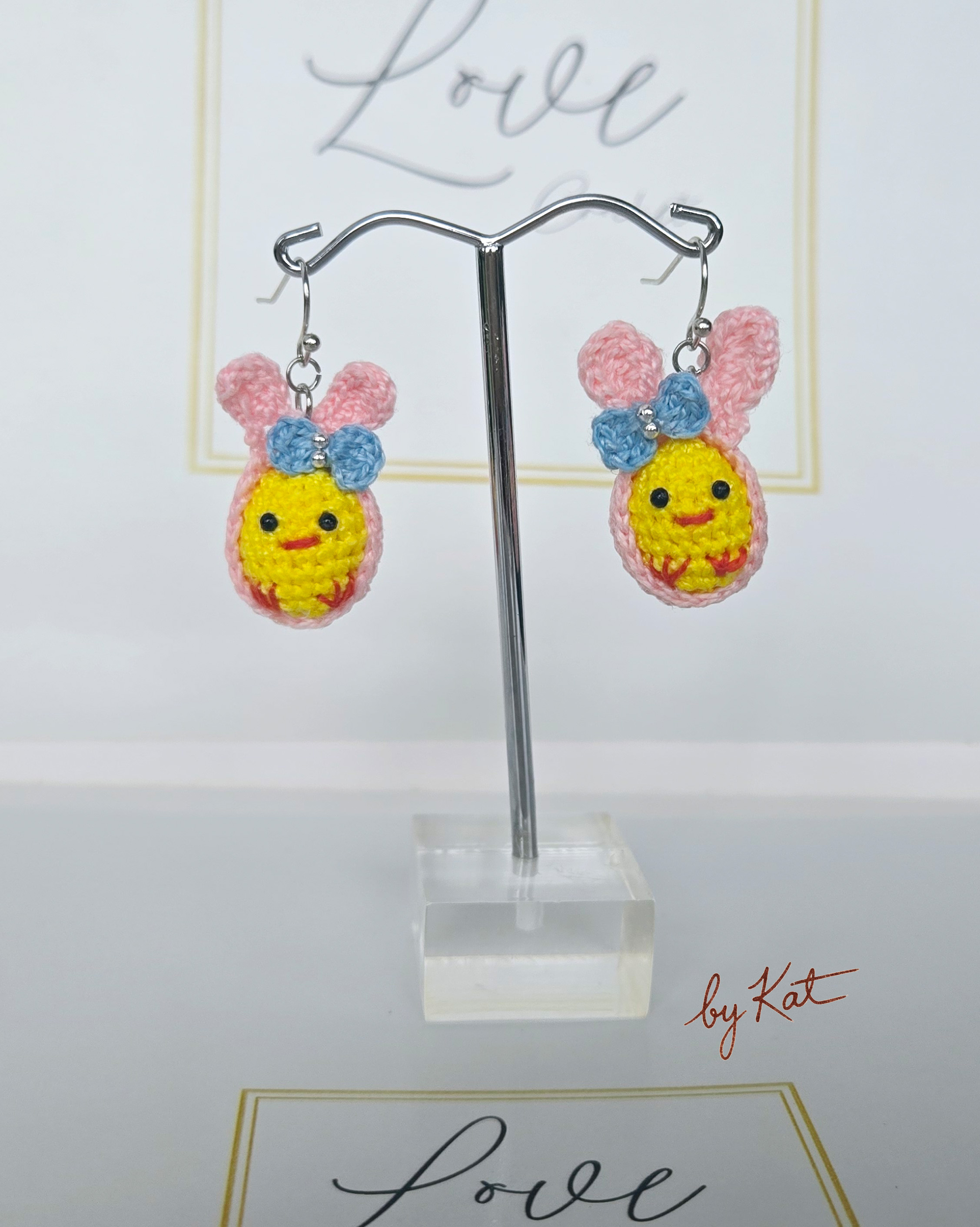 Crochet Egg Bunny Earrings