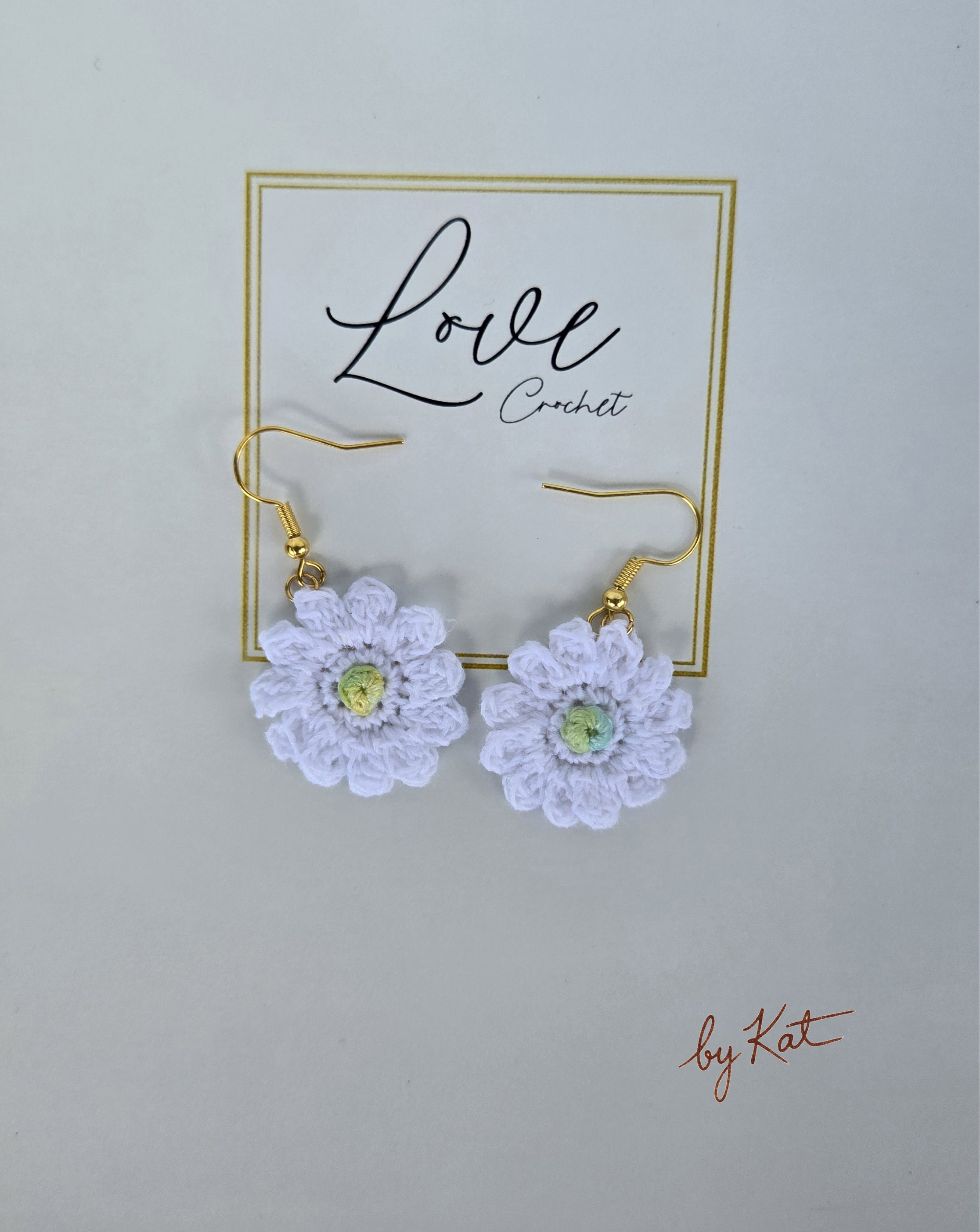 Handmade Crochet Flower Earrings
