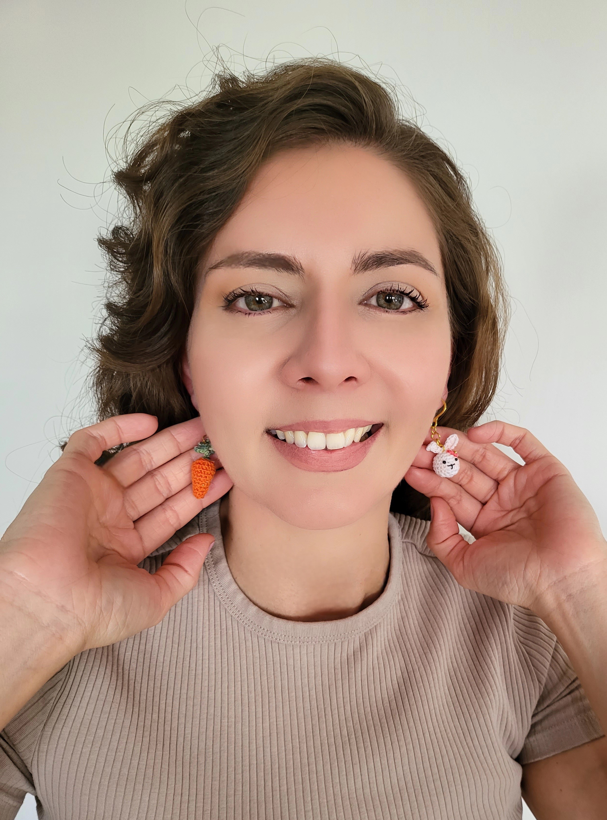 Crochet Bunny and Carrot Earrings