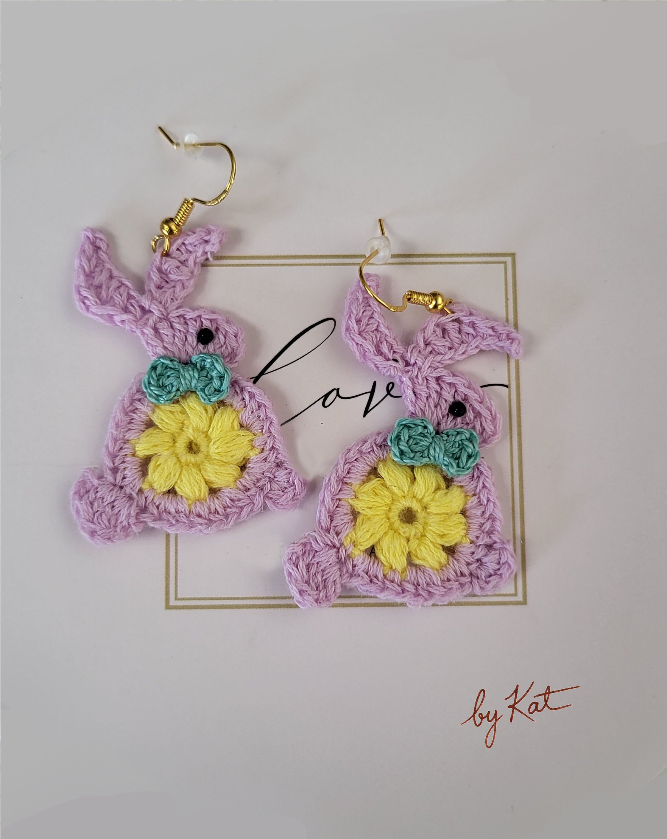 Handmade Crochet Bunny Earrings