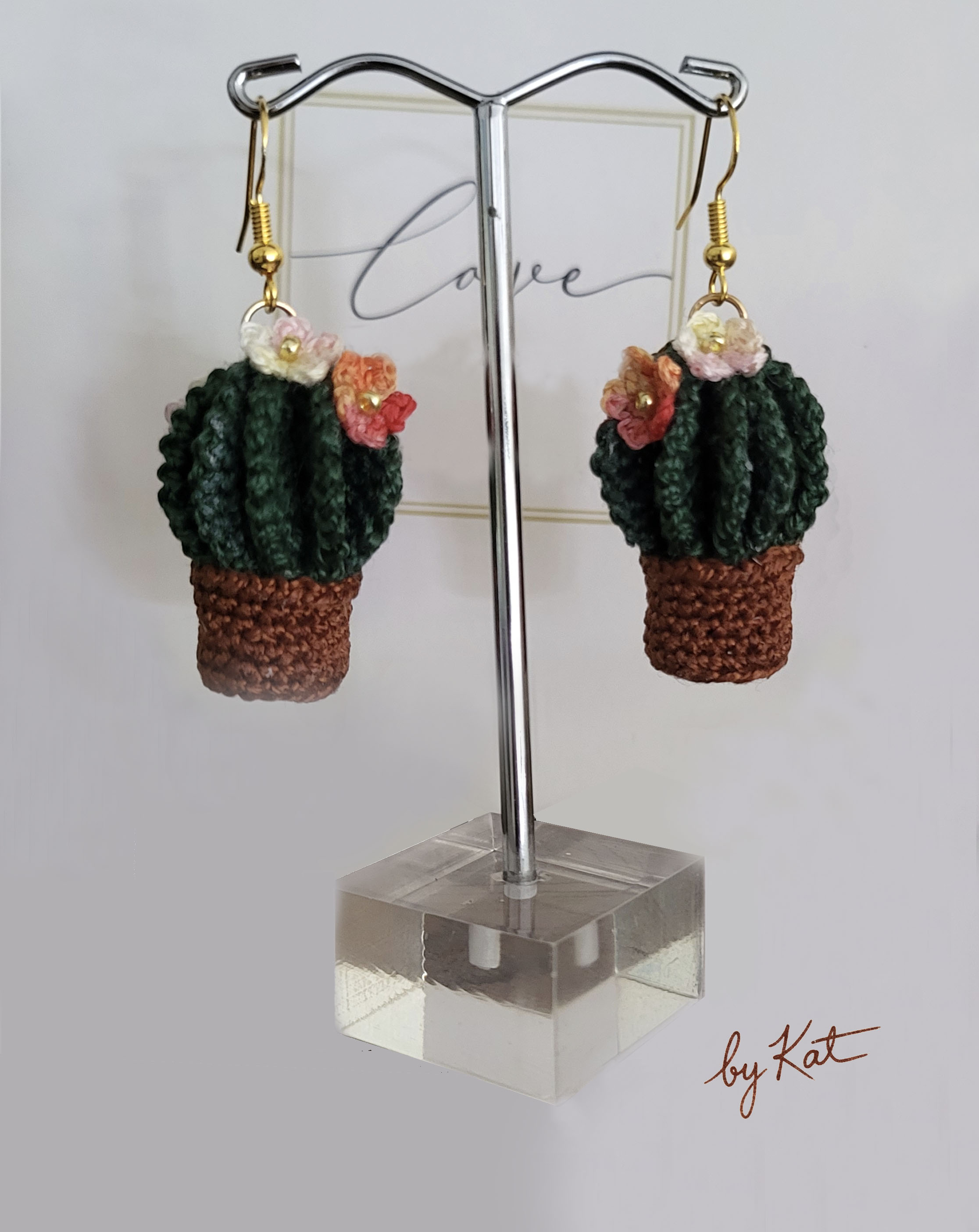 Crochet Cactus Earrings