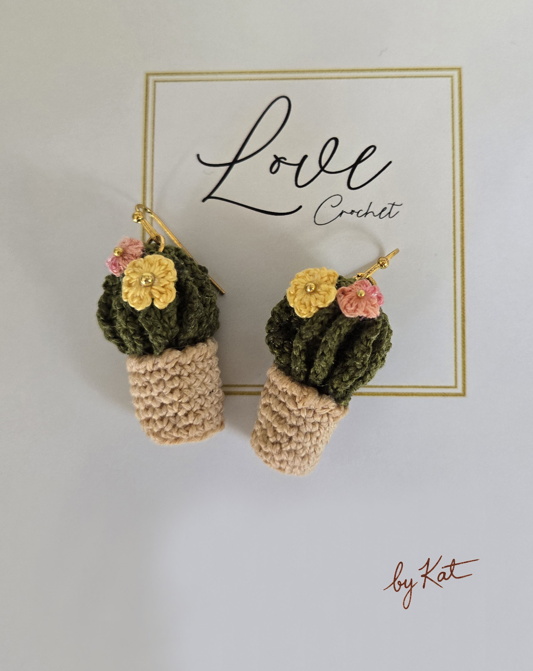 Crochet Cactus Earrings