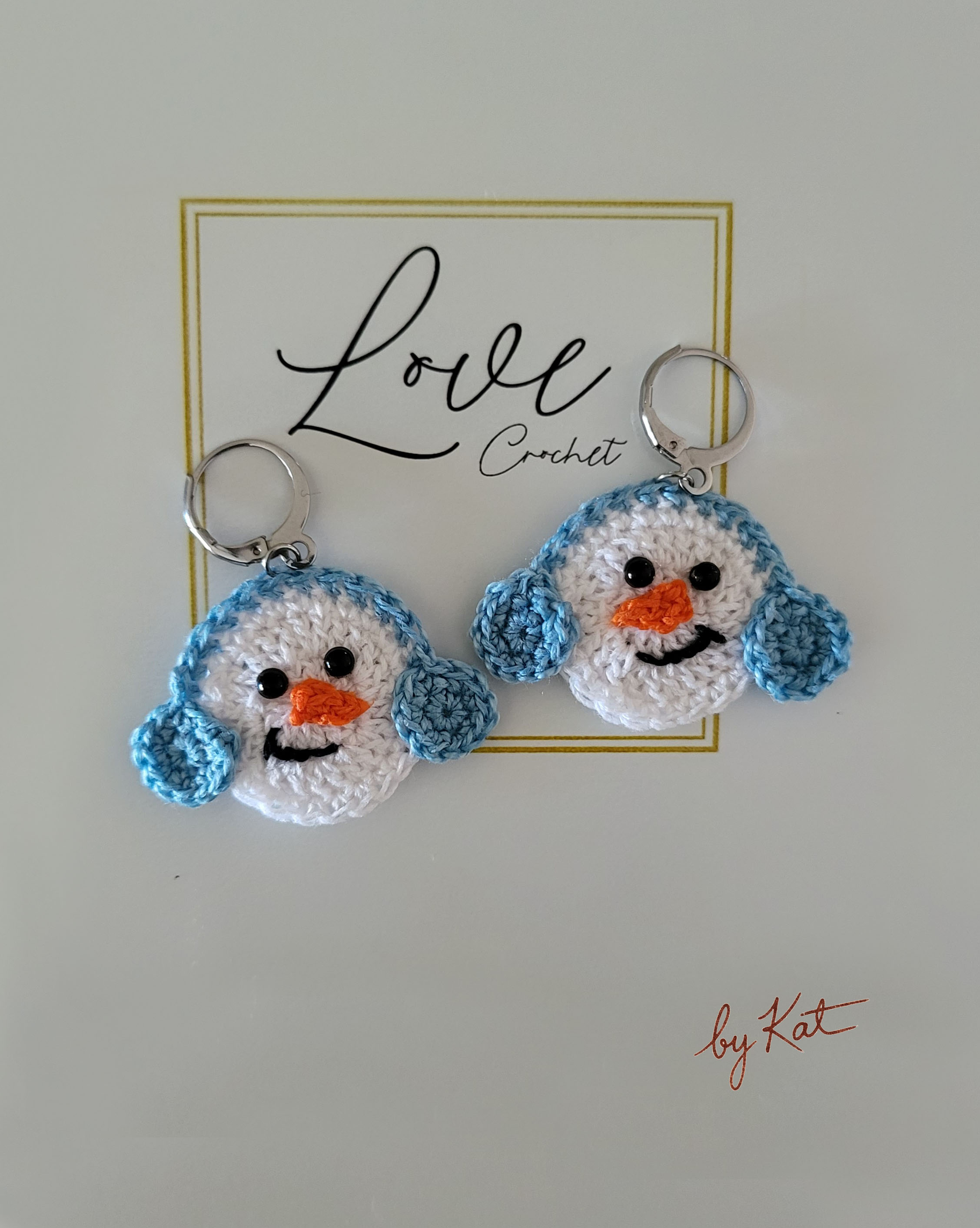 Crochet Snowman Earrings