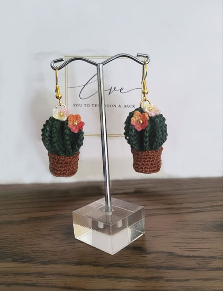 Crochet Cactus Earrings