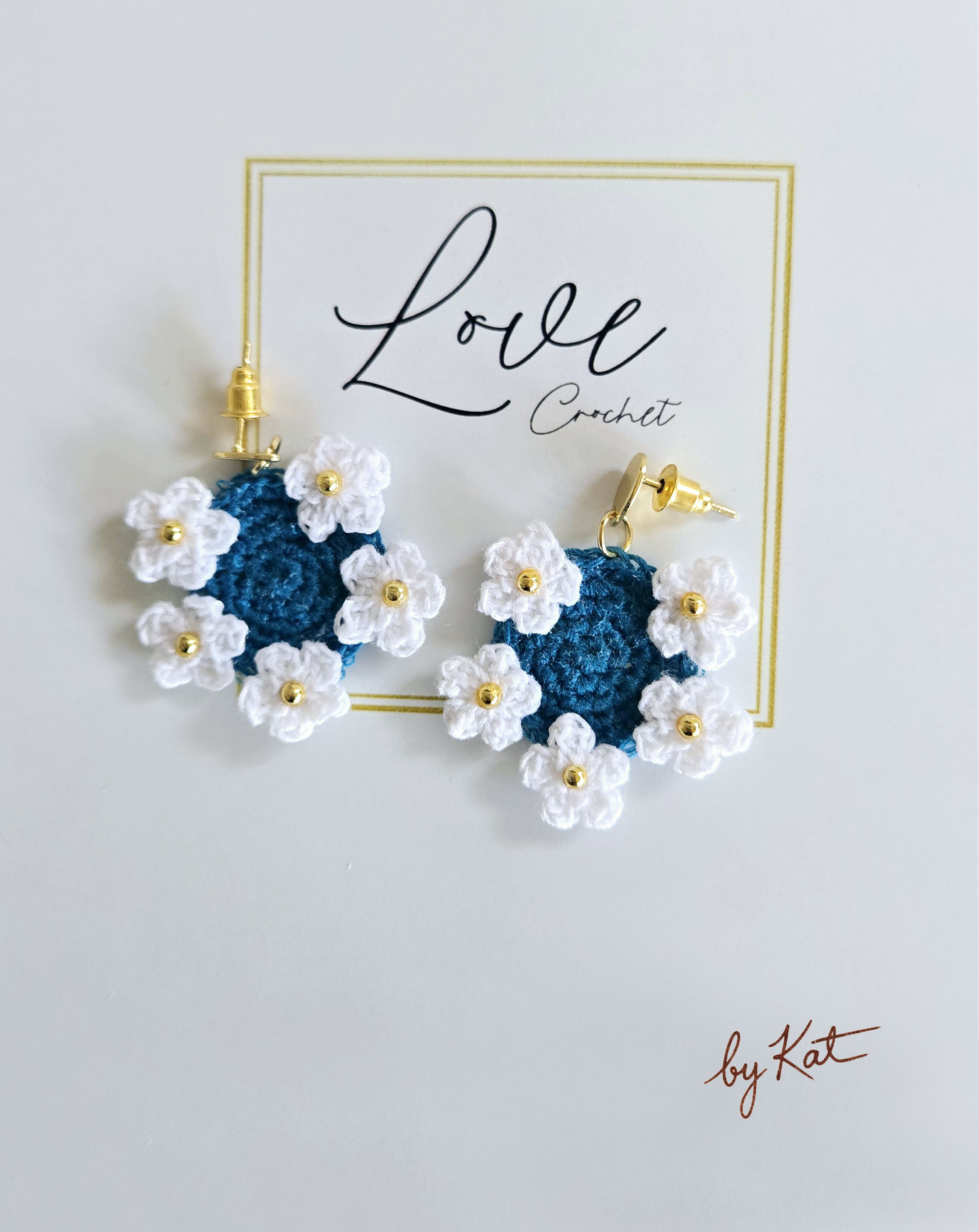 Handmade Crochet 5 Flower Earrings