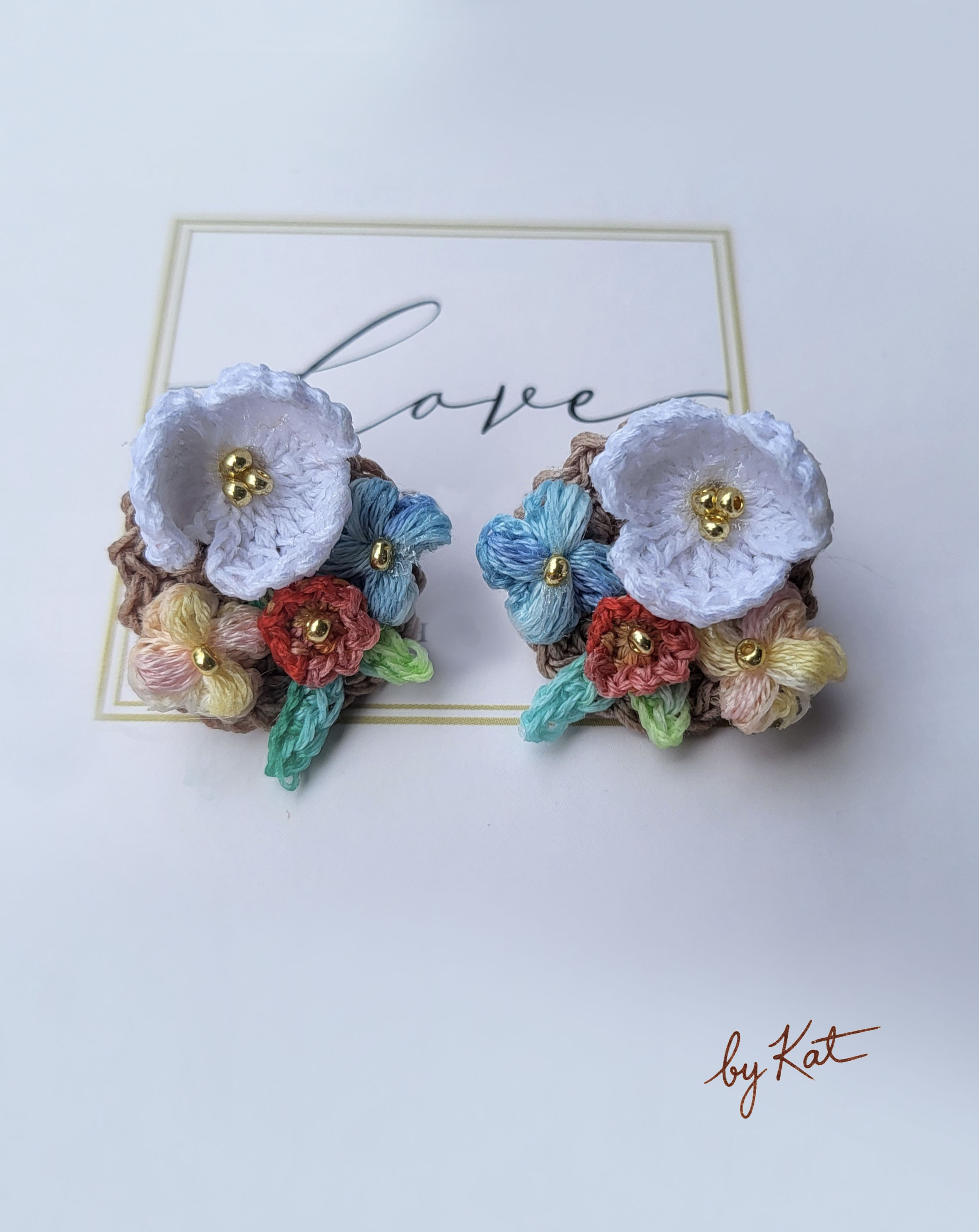 Handmade Base Floral Crochet Earrings