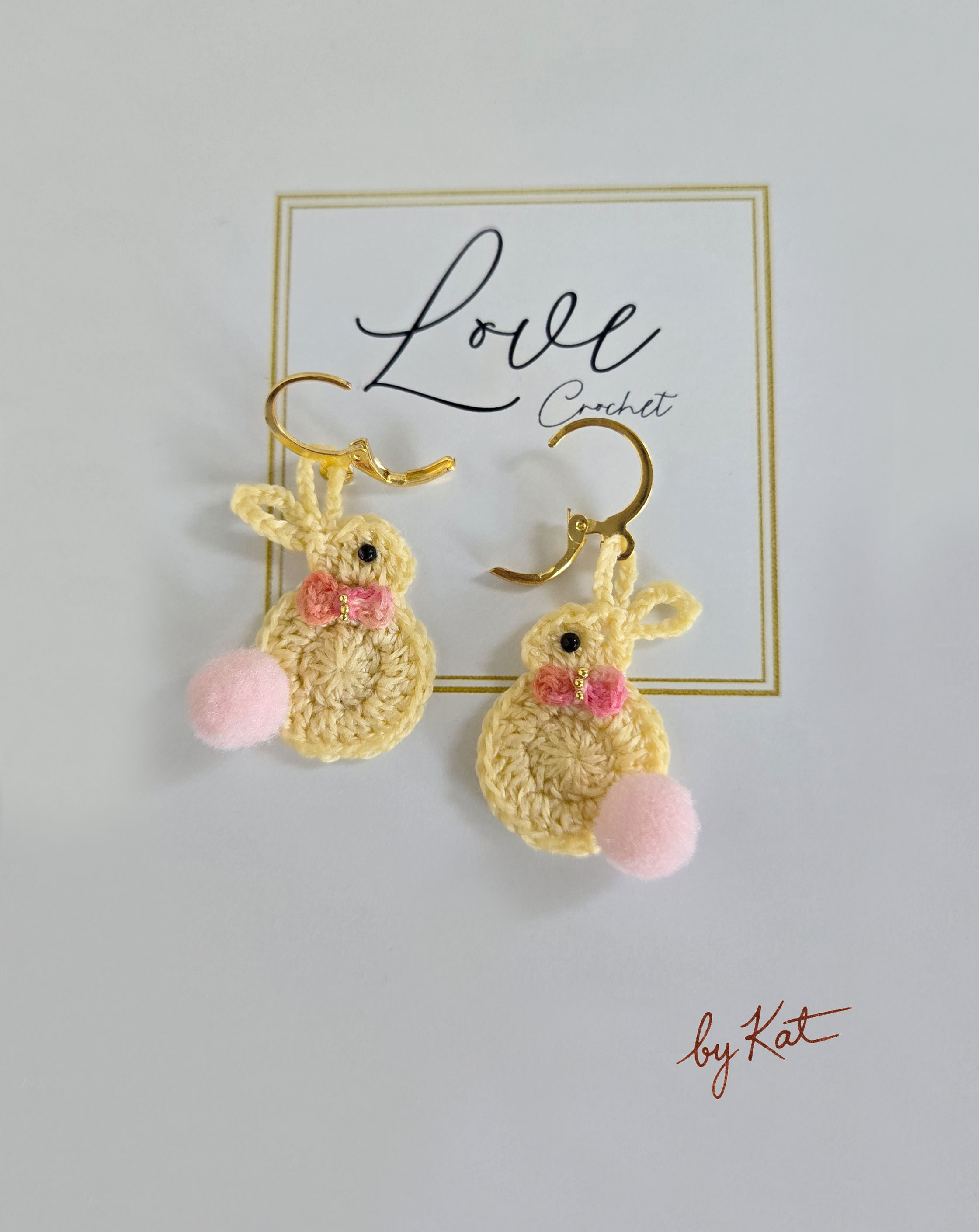 Handmade Bunny Crochet Earrings