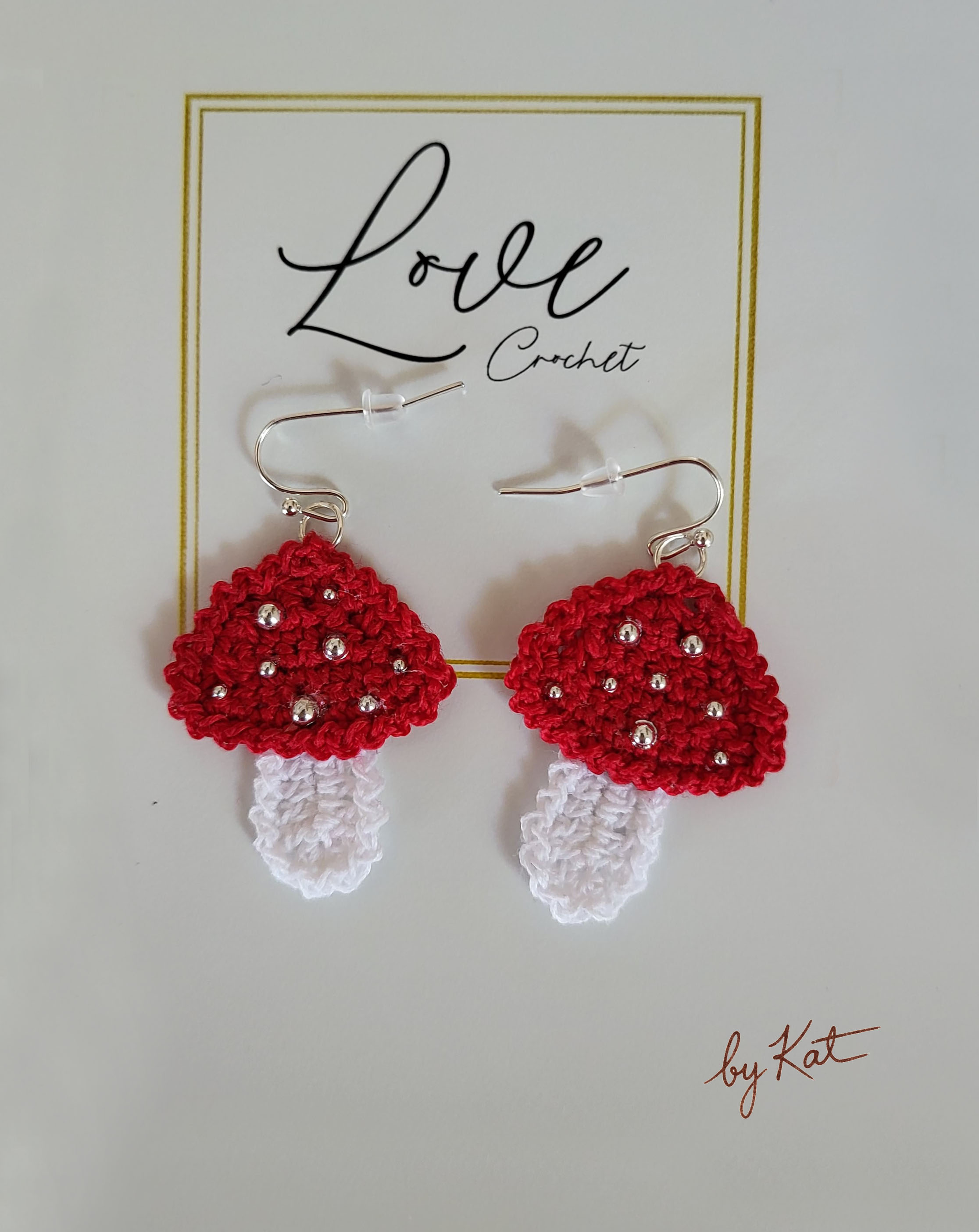 Crochet Mushroom Earrings