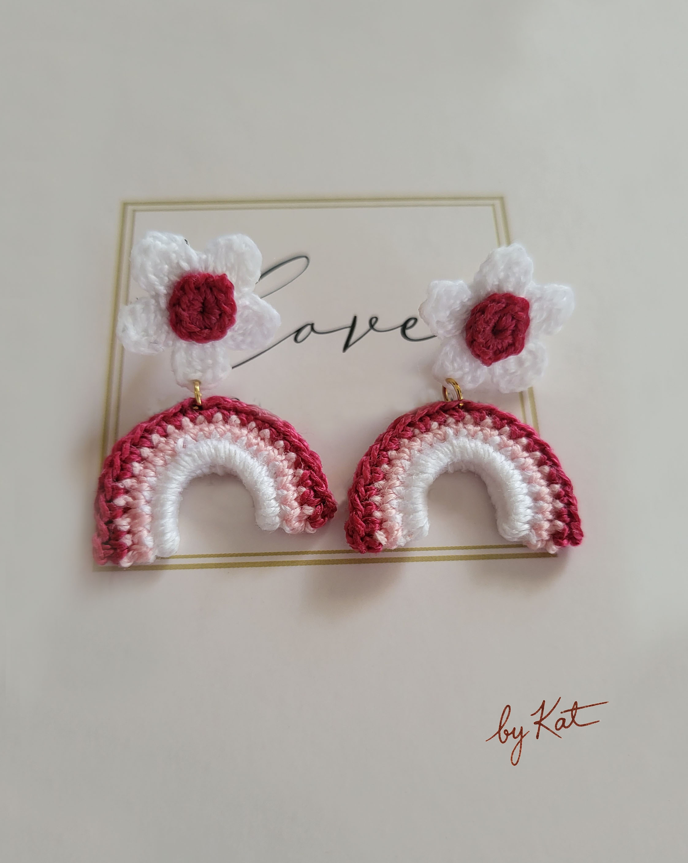 Handmade Crochet Rainbow Earrings