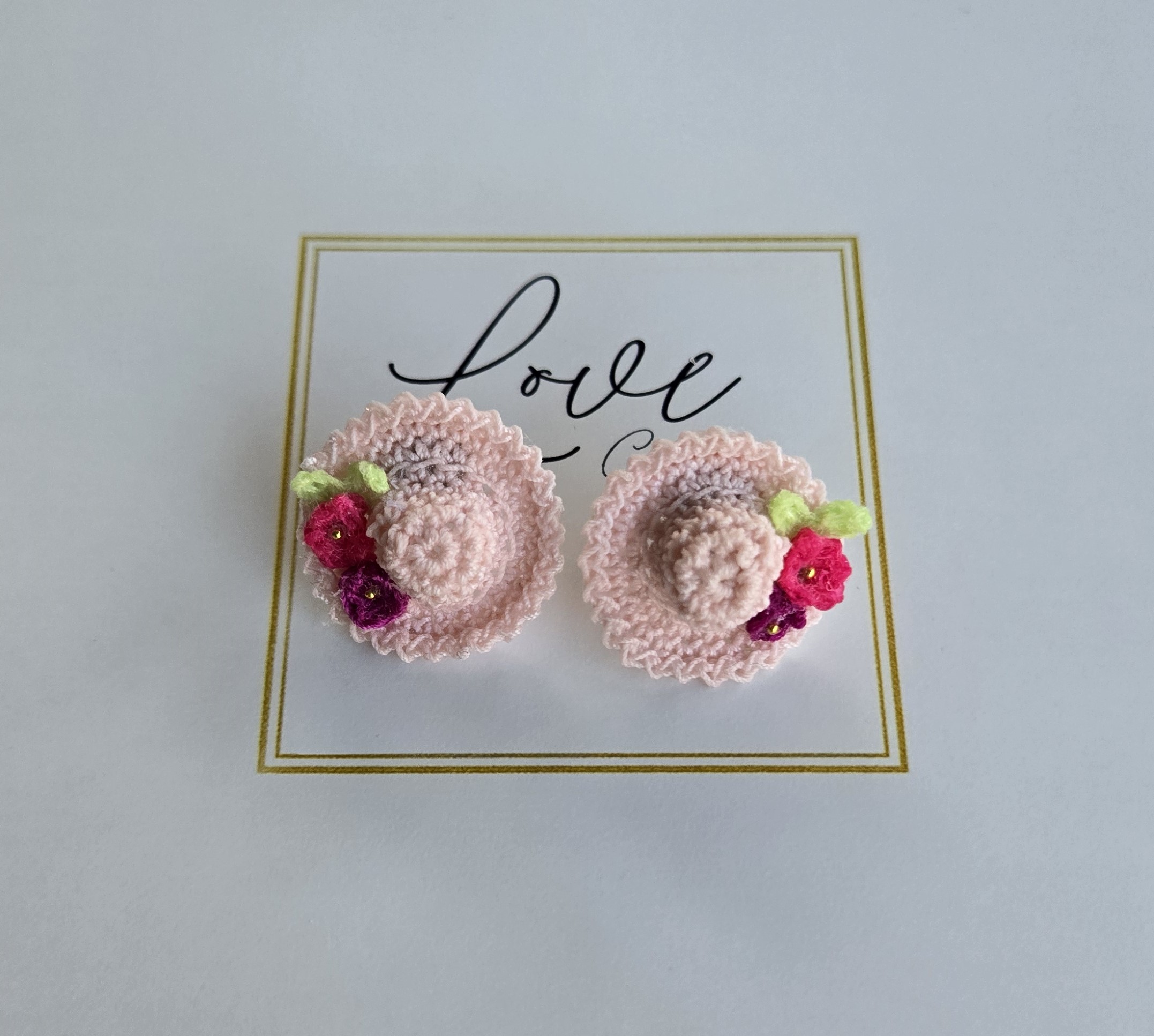 Handmade Crochet Hat Earrings