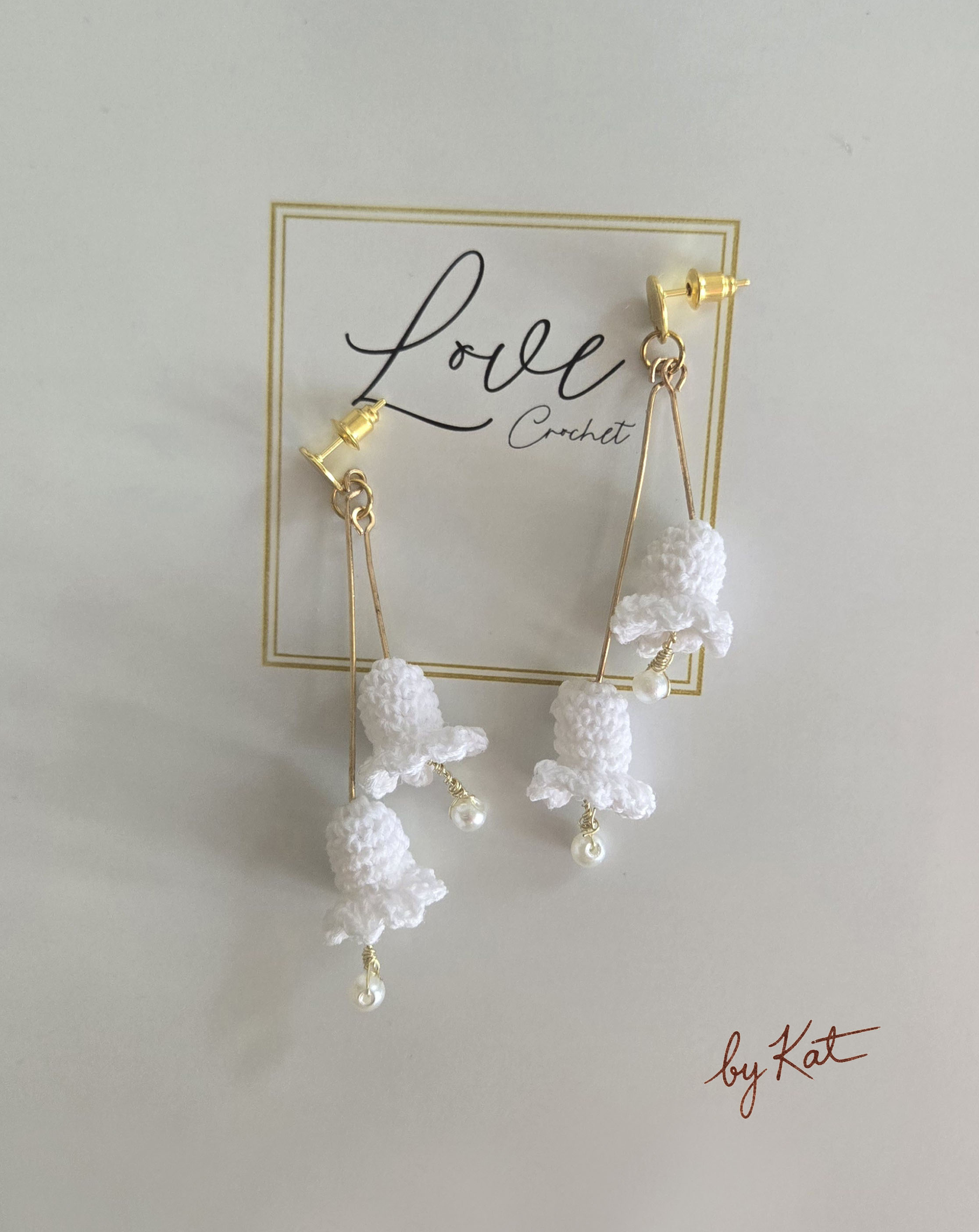 Handmade Crochet Bell Flower Earrings