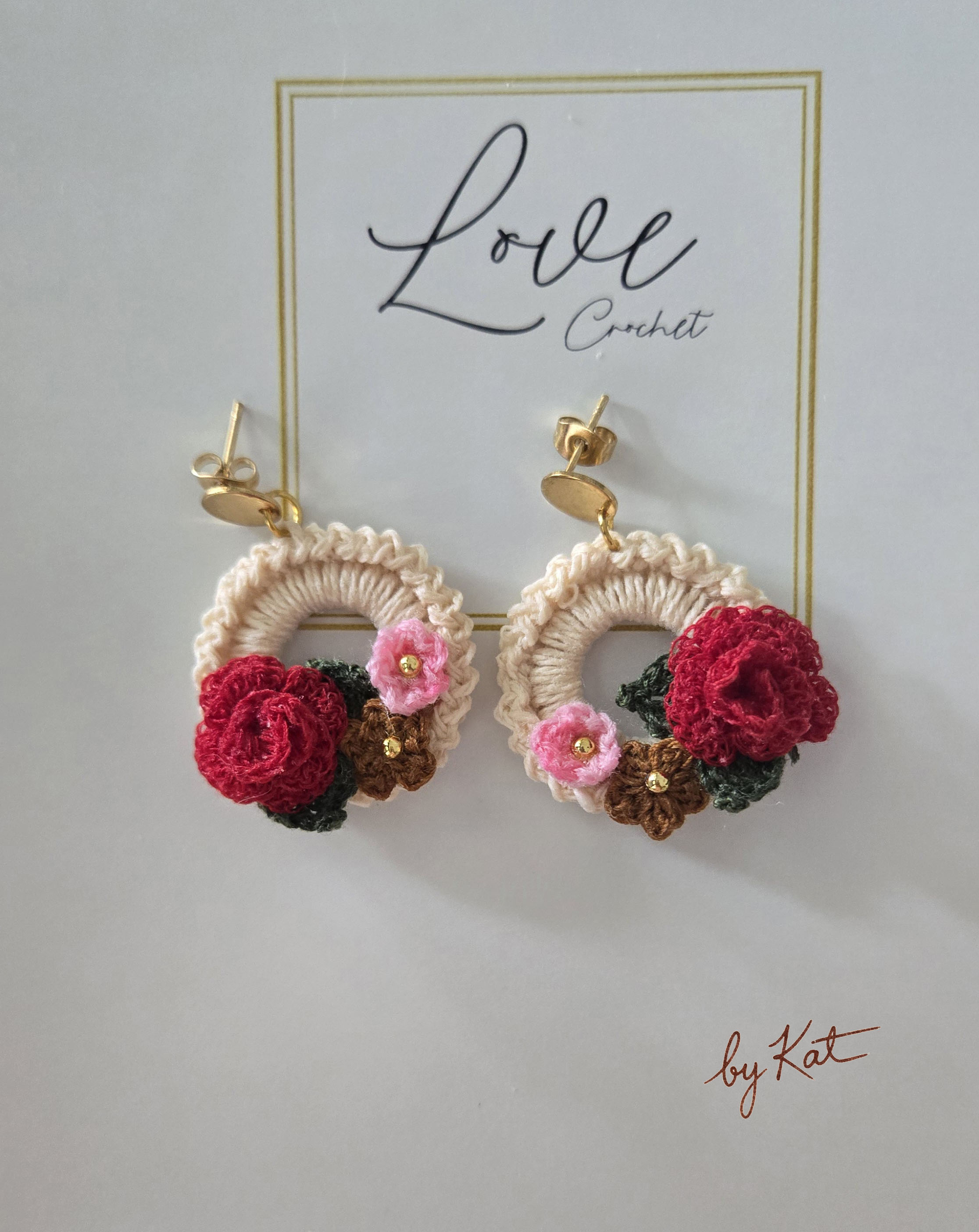 Handmade Floral Crochet Earrings